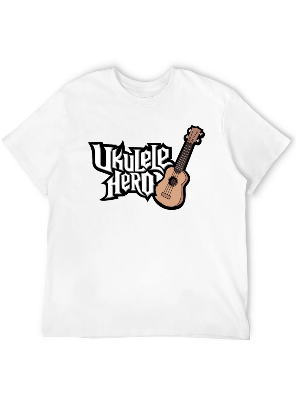 Ukulele Hero Black T-Shirt - Music Lover Tee