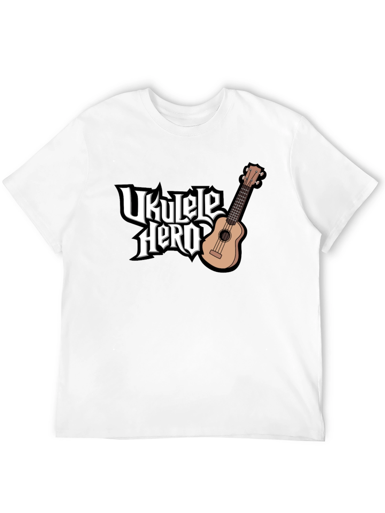 Ukulele Hero Black T-Shirt - Music Lover Tee
