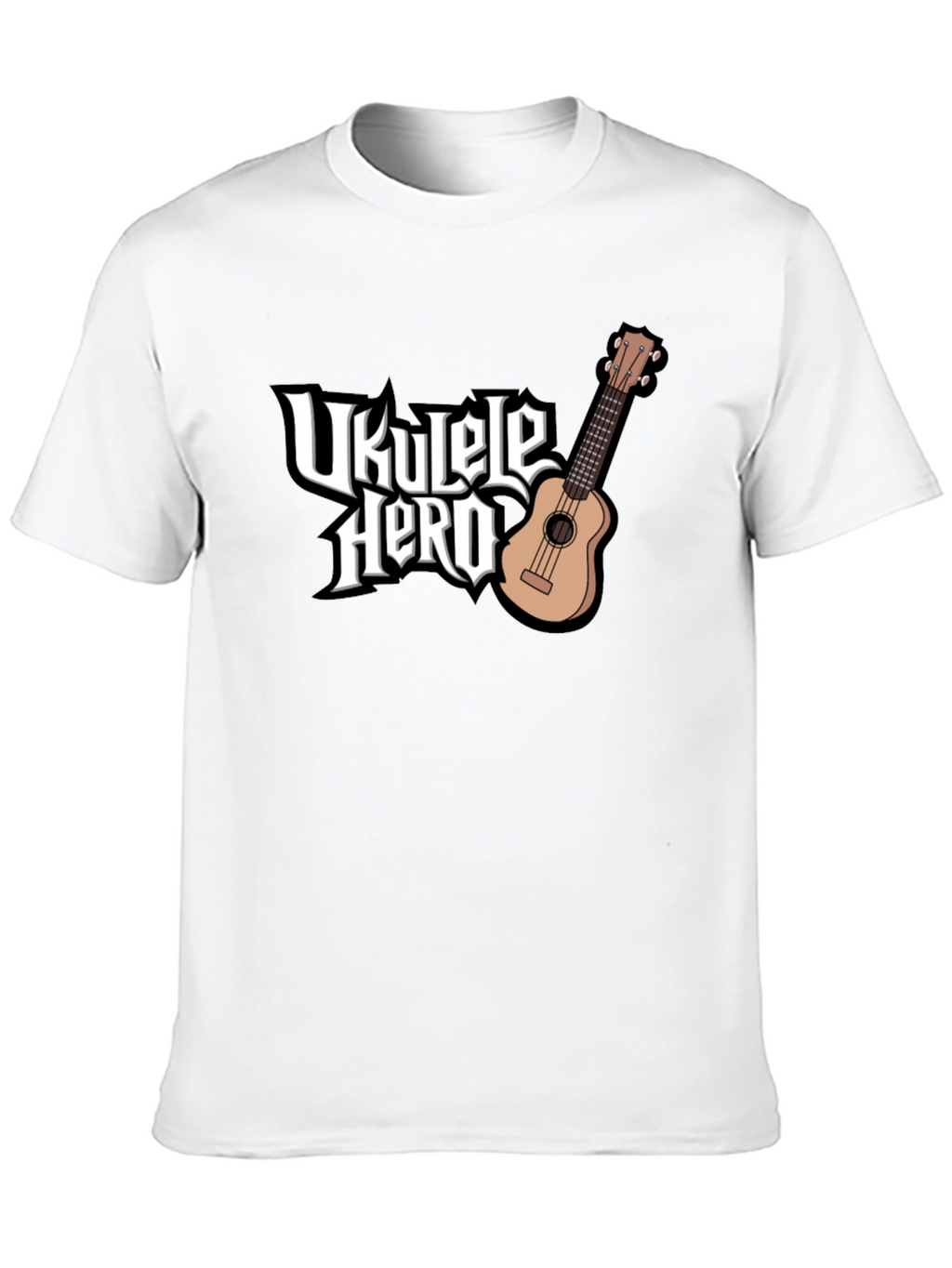 Ukulele Hero Black T-Shirt - Music Lover Tee