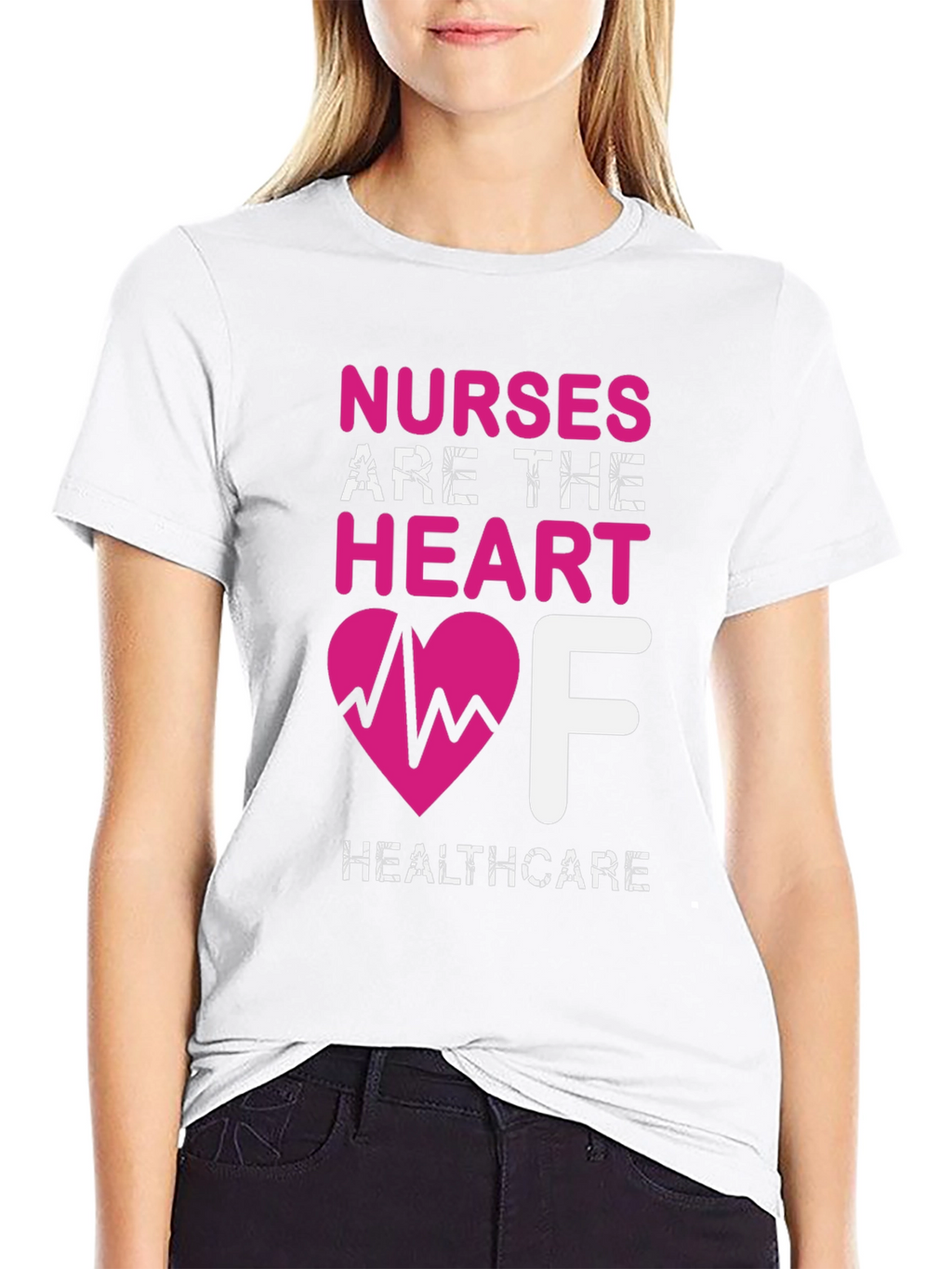 Nurses Are The Heart of Healthcare Black T-Shirt