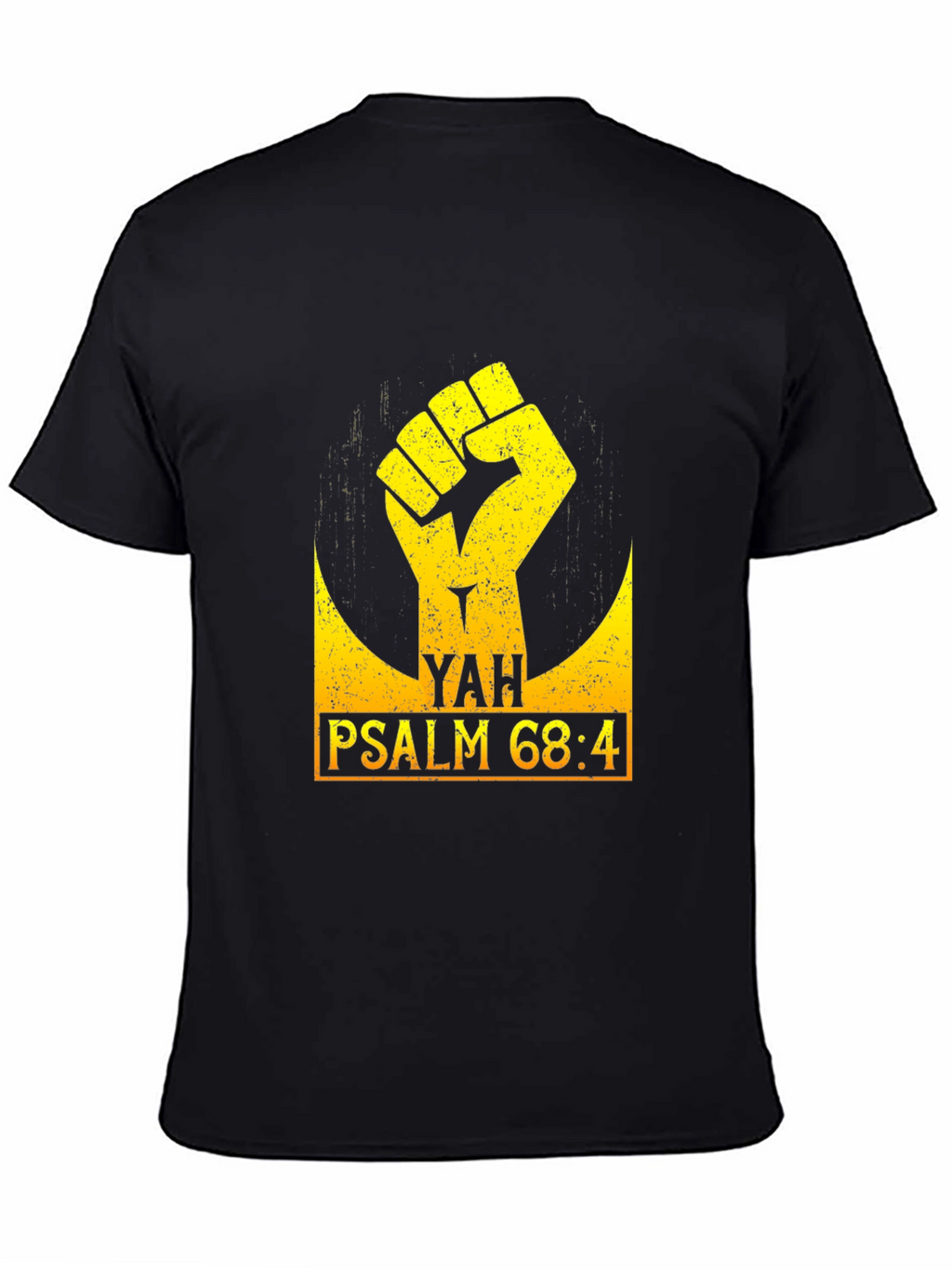 YAH Psalm 68:4 Fist Graphic Black T-Shirt