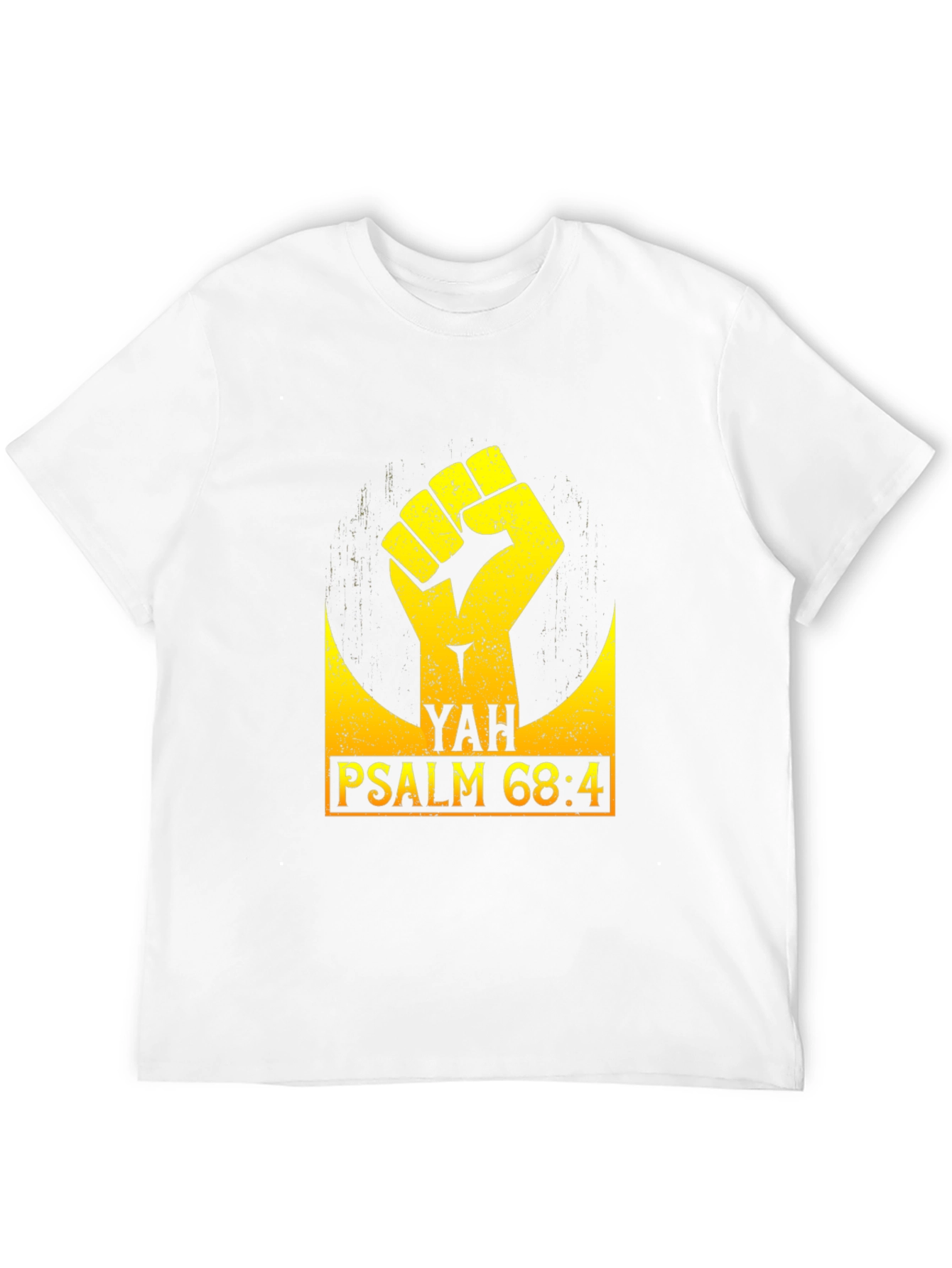 YAH Psalm 68:4 Fist Graphic Black T-Shirt