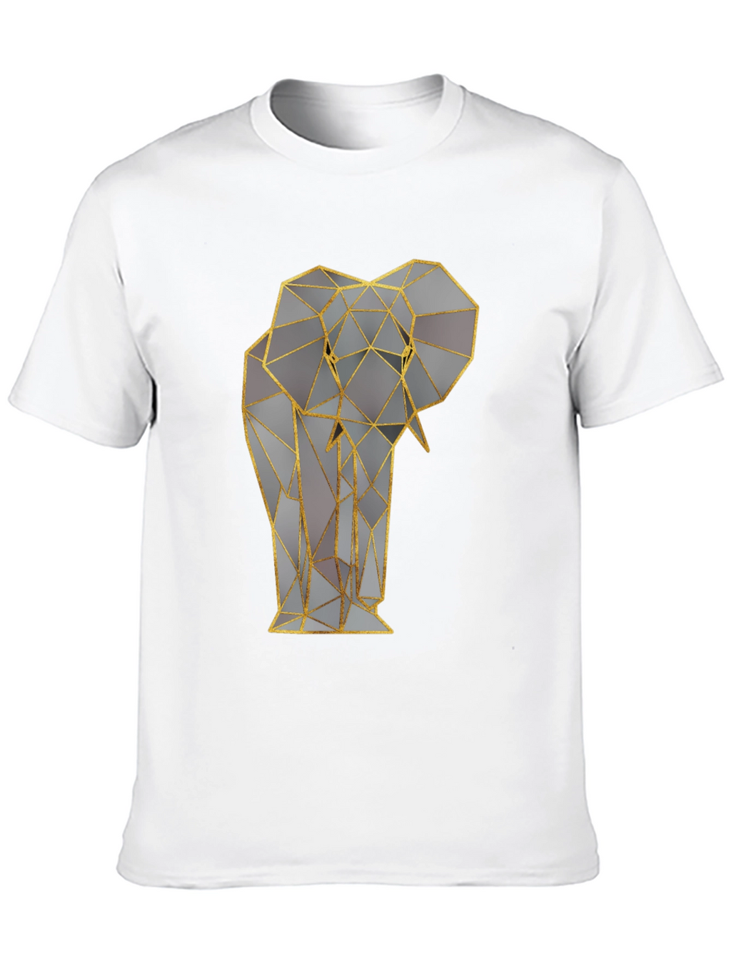 Geometric Elephant Graphic Tee - Stylish Animal Print Shirt
