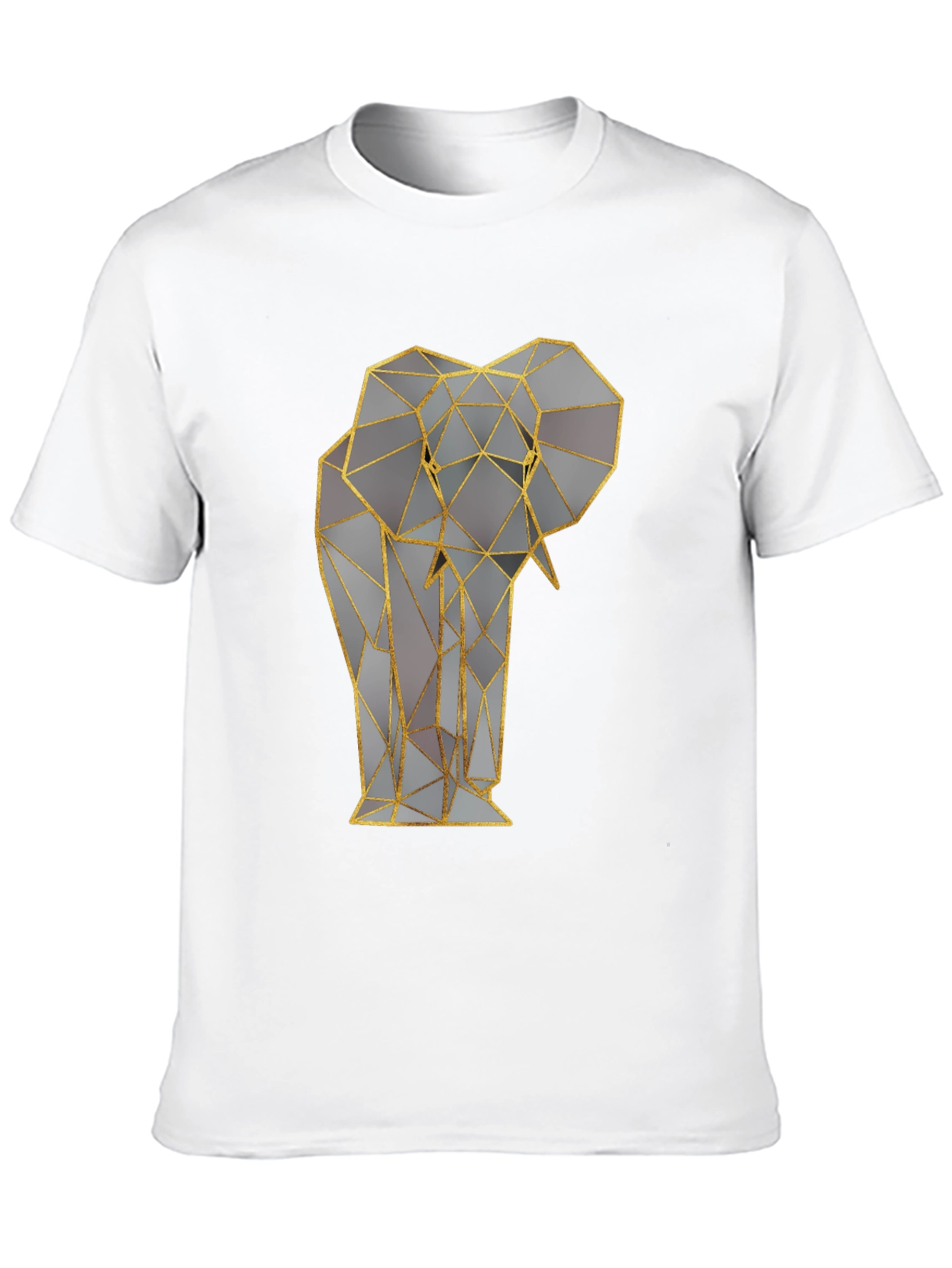 Geometric Elephant Graphic Tee - Stylish Animal Print Shirt