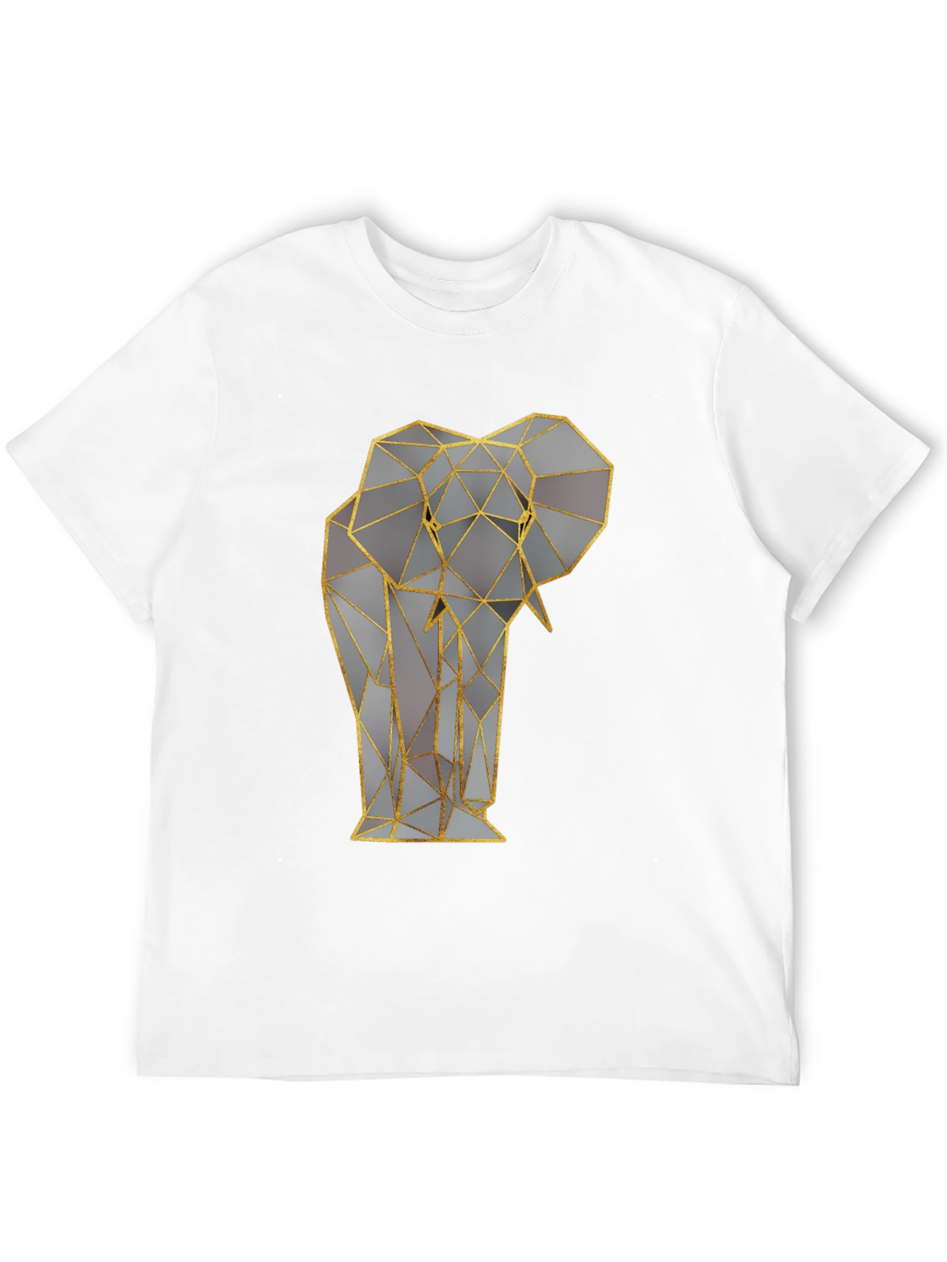 Geometric Elephant Graphic Tee - Stylish Animal Print Shirt