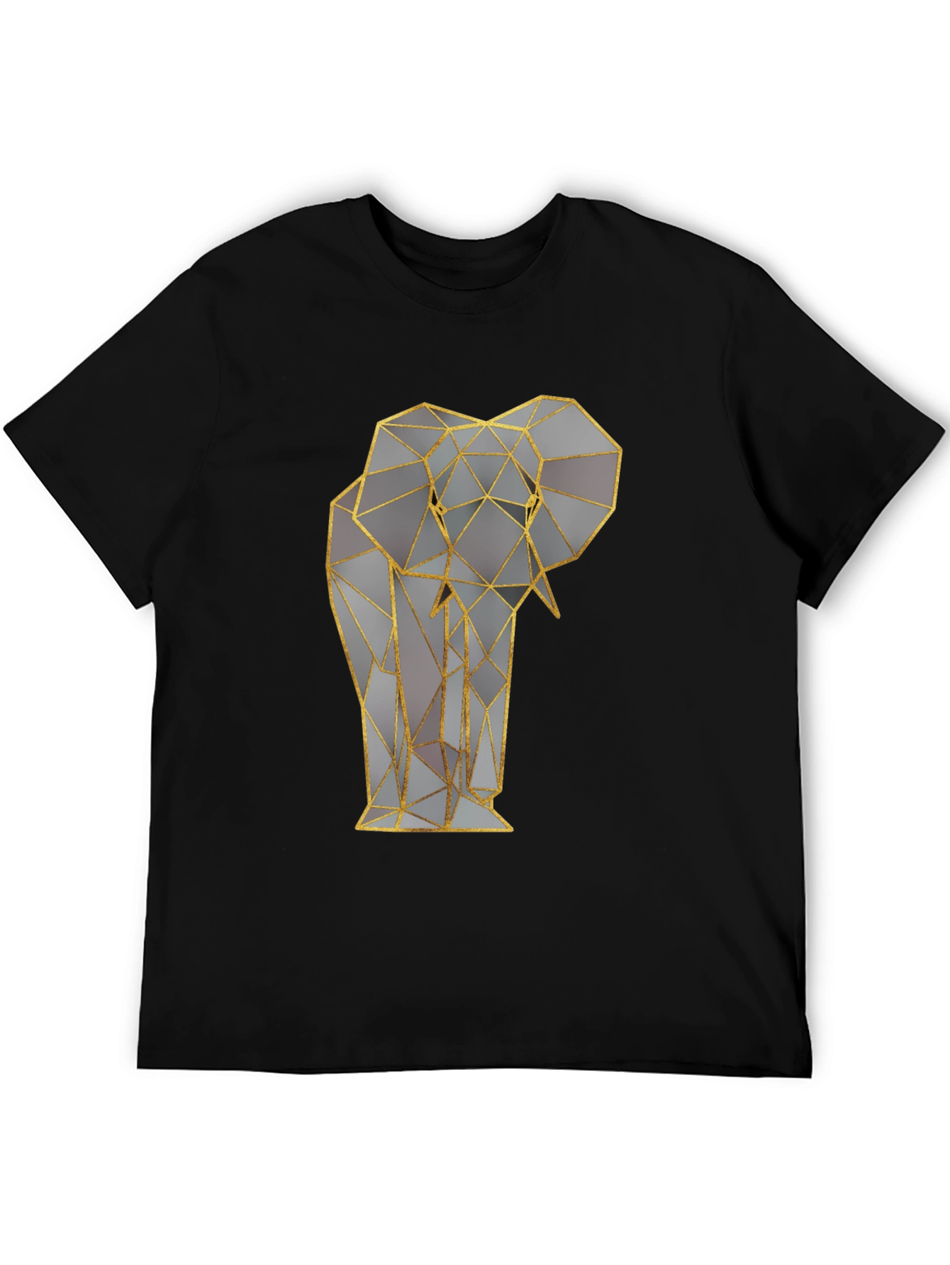 Geometric Elephant Graphic Tee - Stylish Animal Print Shirt