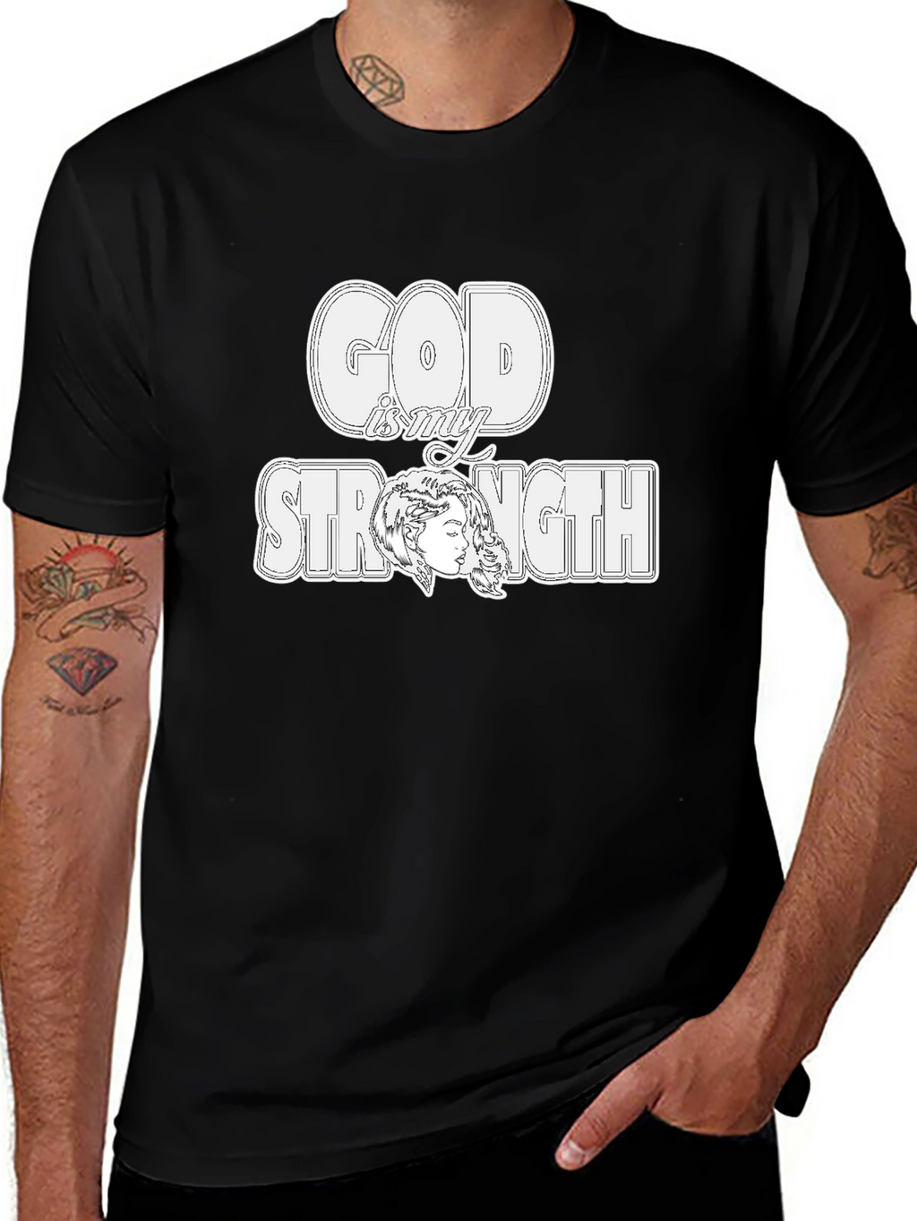 God is My Strength Graphic T-Shirt