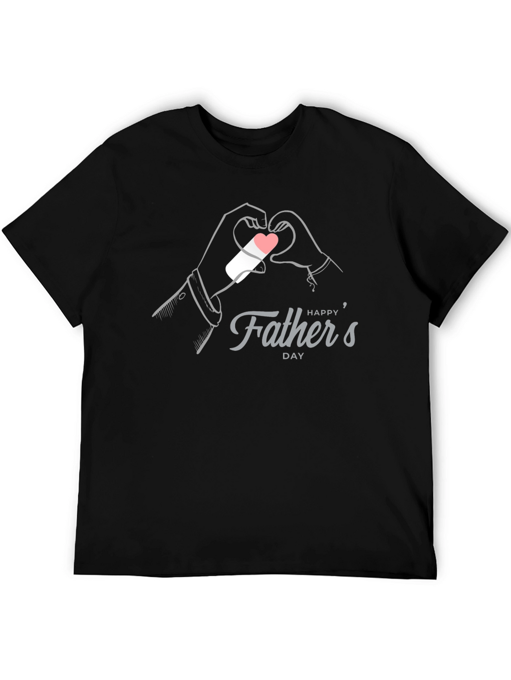 Happy Fathers Day T-Shirt - Heart Hands Graphic Tee