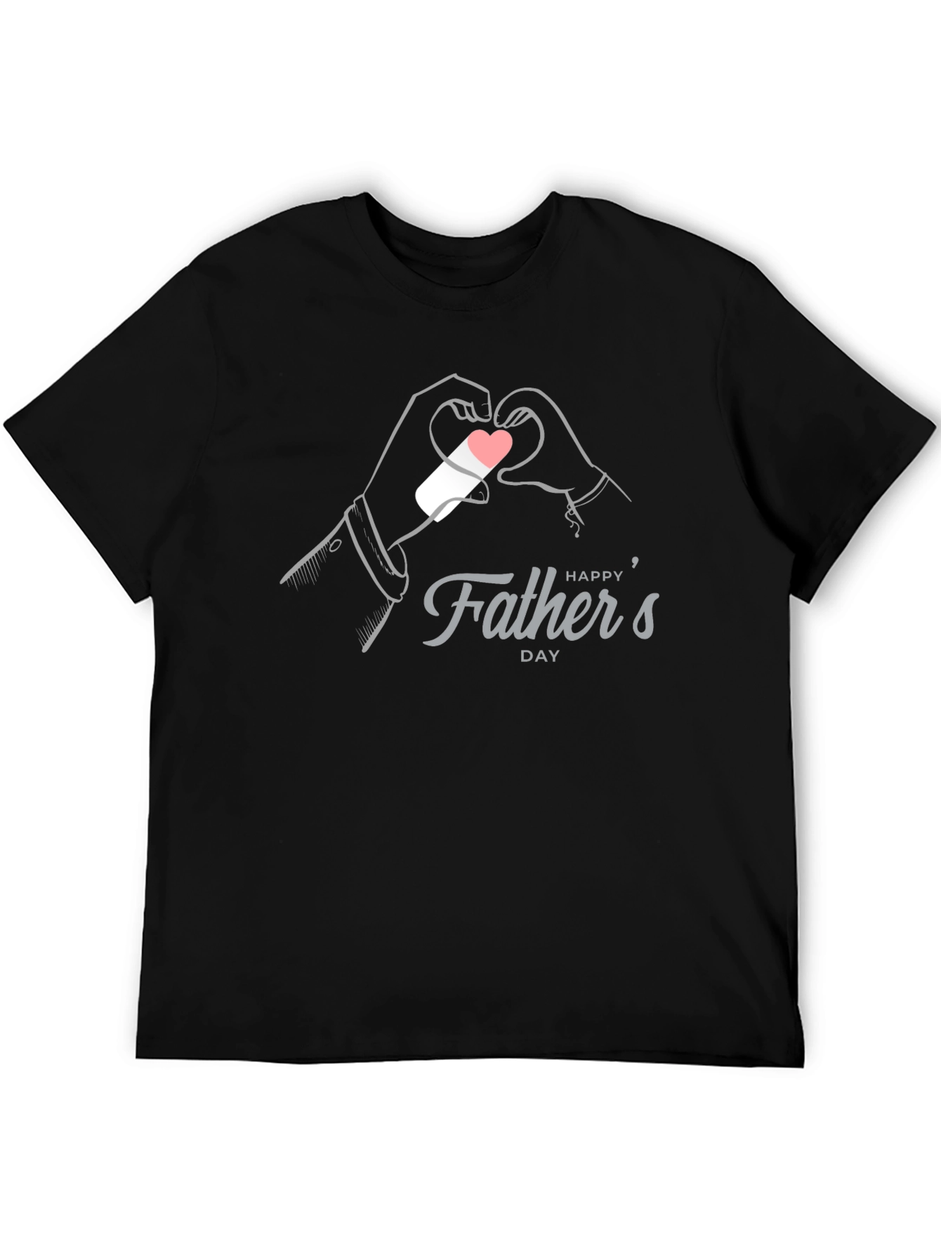 Happy Fathers Day T-Shirt - Heart Hands Graphic Tee
