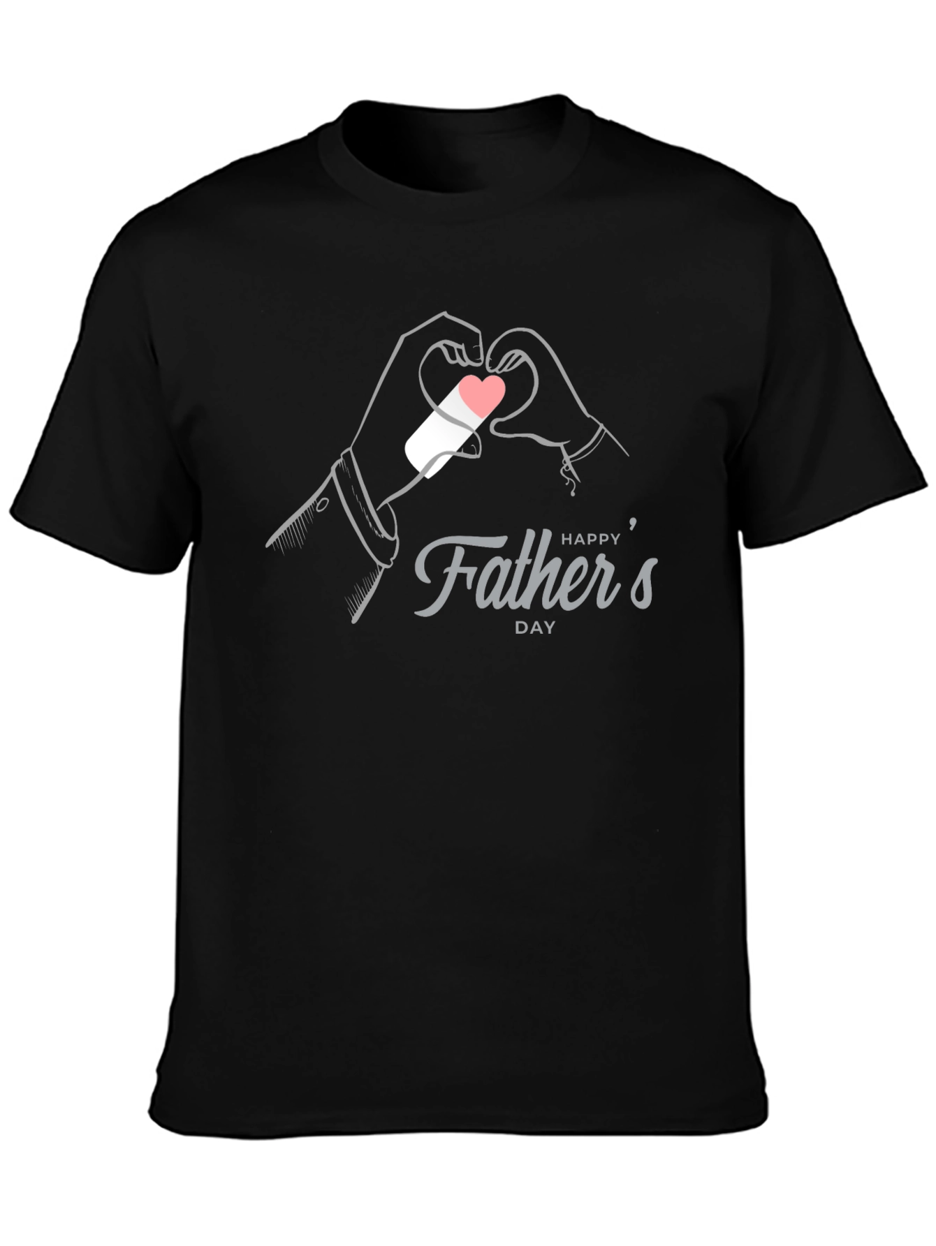 Happy Fathers Day T-Shirt - Heart Hands Graphic Tee