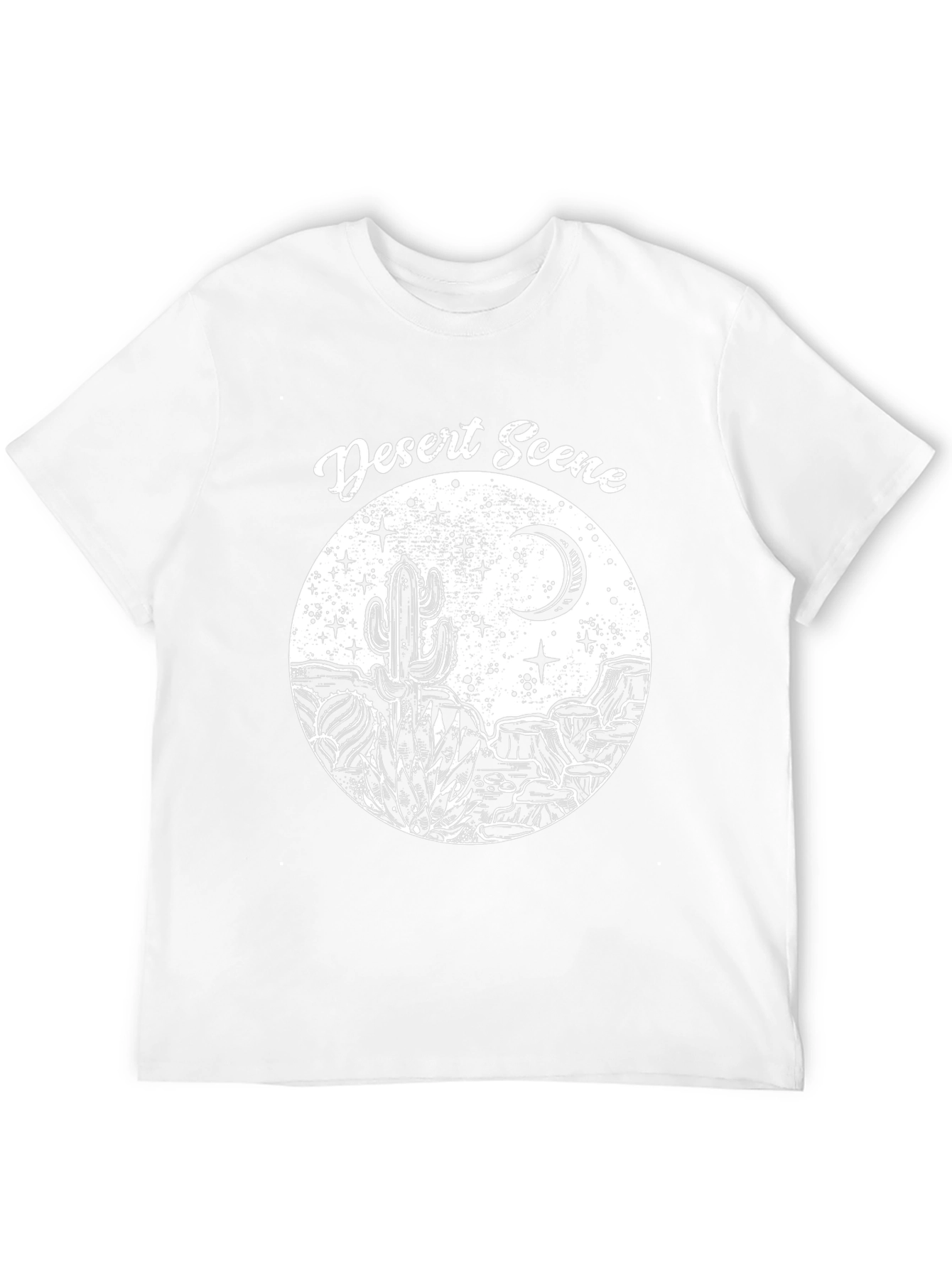 Desert Scene Graphic Tee - Black Cotton T-Shirt