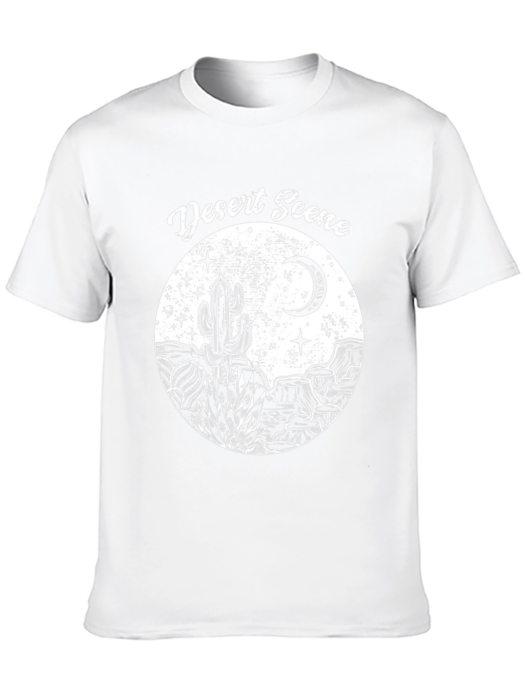 Desert Scene Graphic Tee - Black Cotton T-Shirt