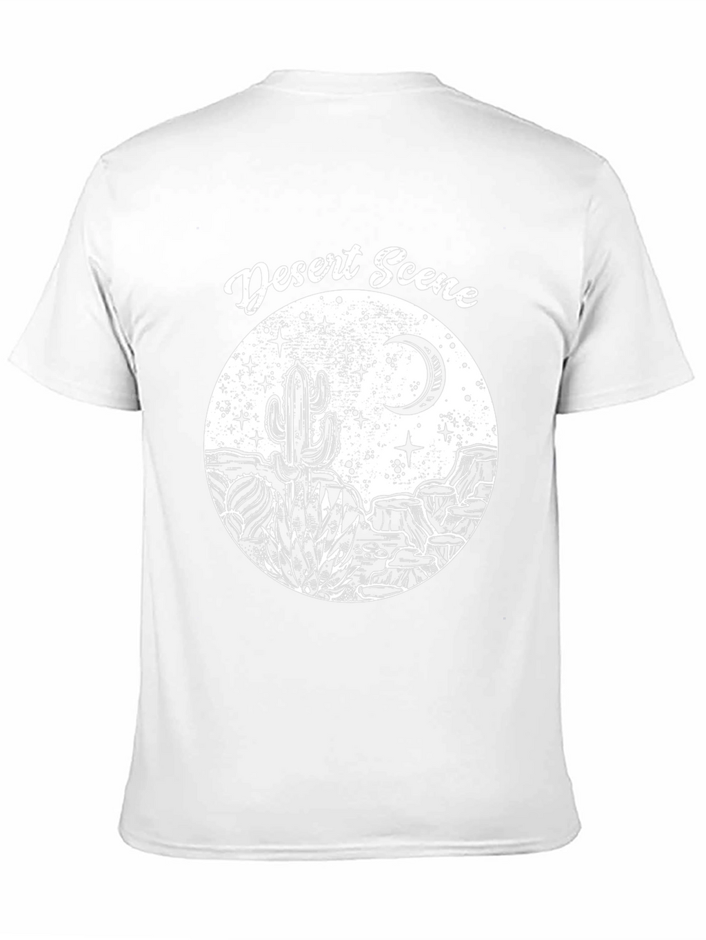 Desert Scene Graphic Tee - Black Cotton T-Shirt