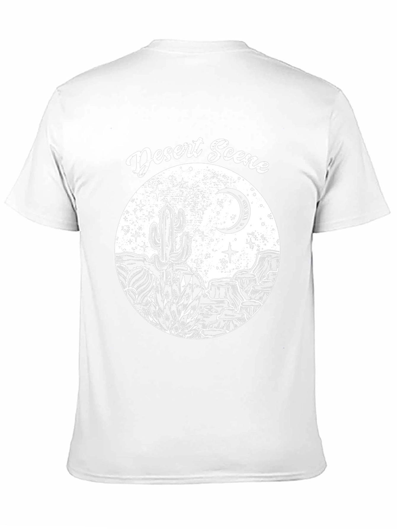 Desert Scene Graphic Tee - Black Cotton T-Shirt