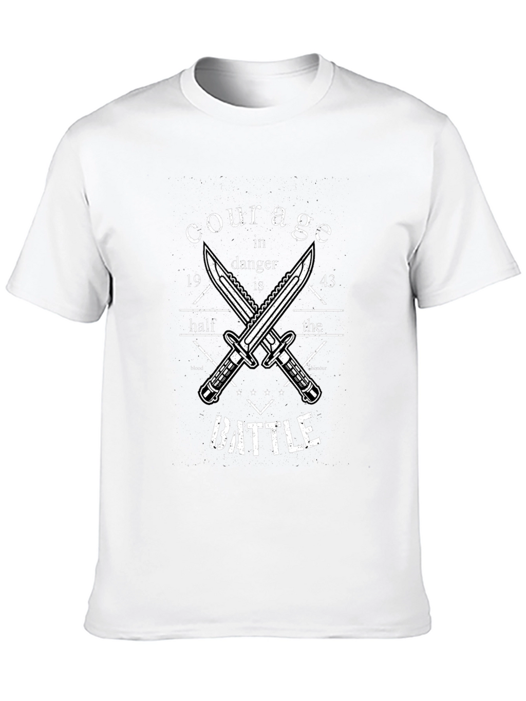 Courage in Danger T-Shirt with Knife Design