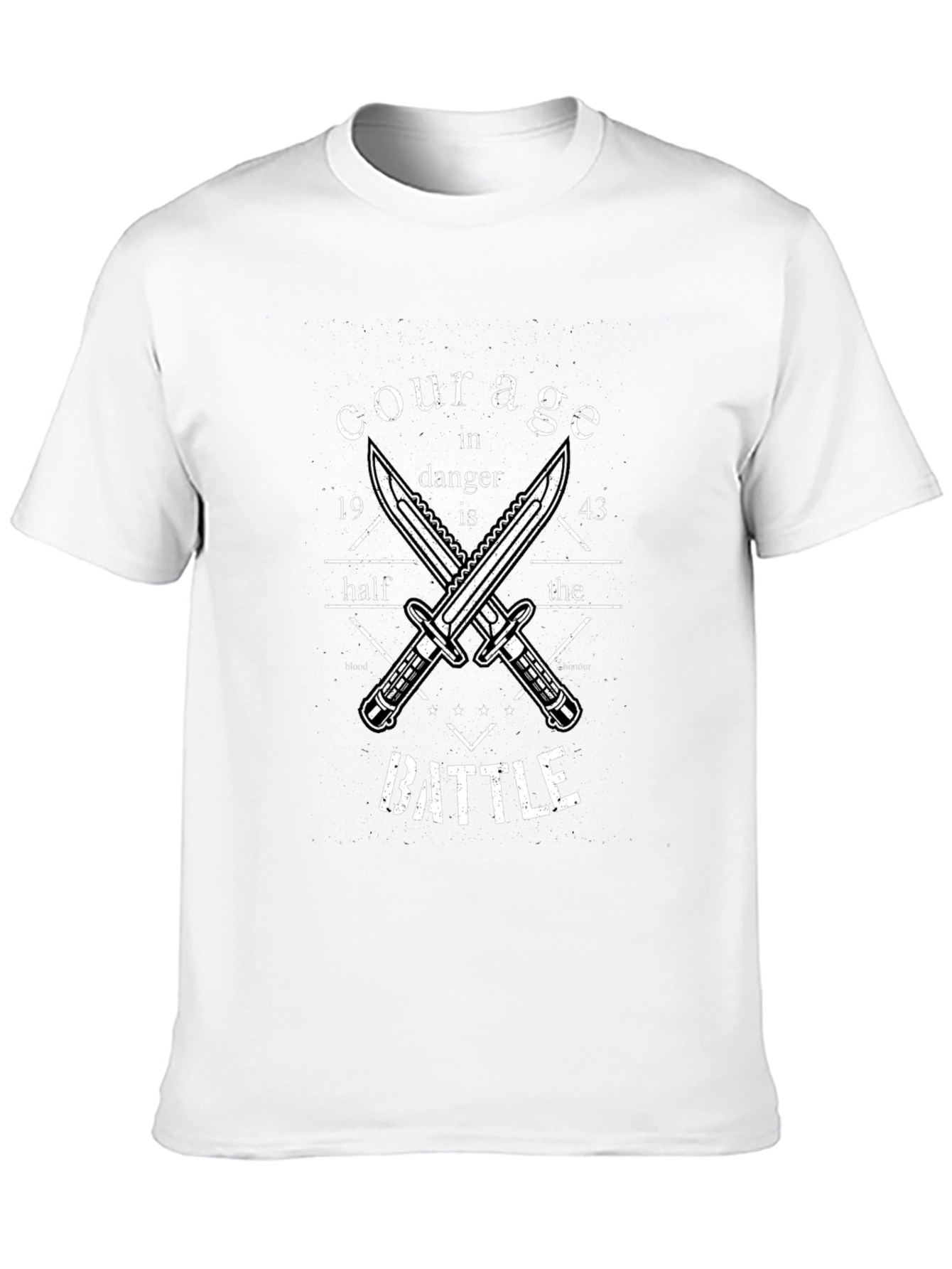Courage in Danger T-Shirt with Knife Design