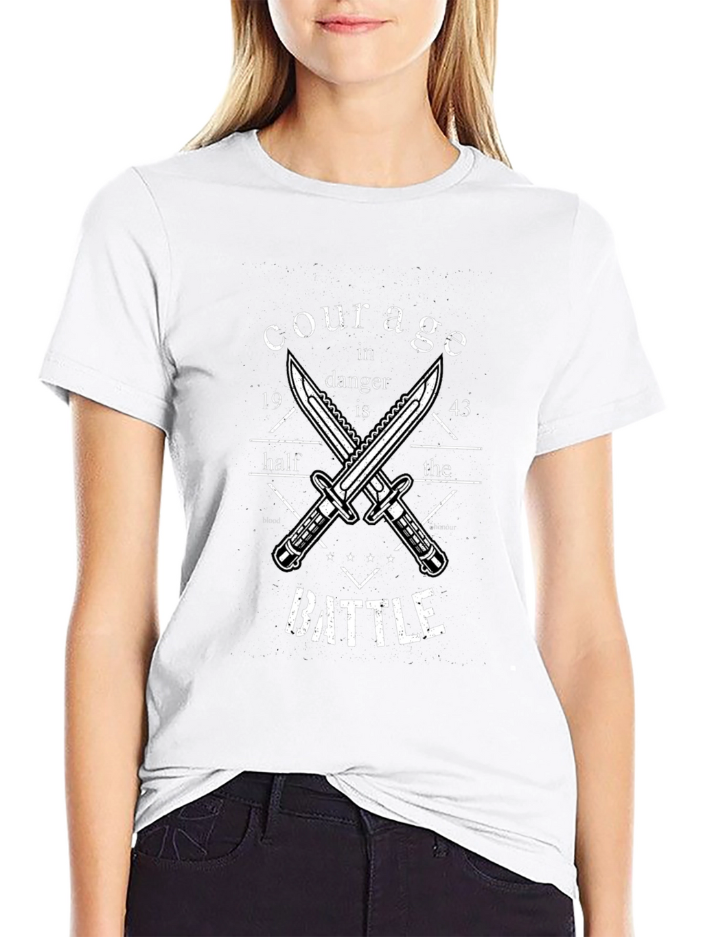 Courage in Danger T-Shirt with Knife Design