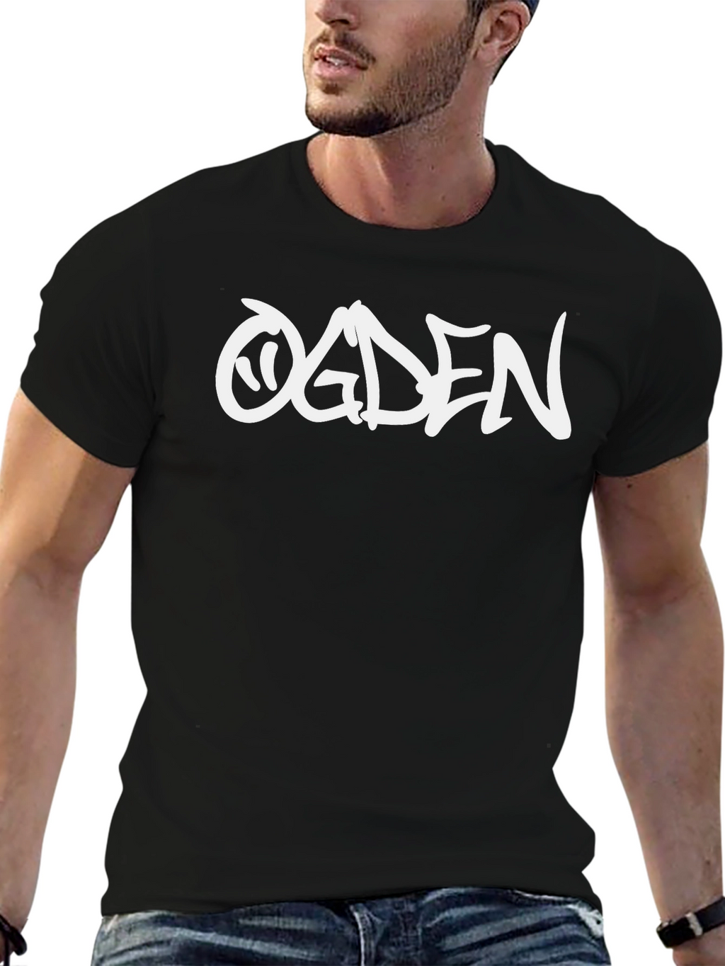 Ogden Graphic Print Black T-Shirt