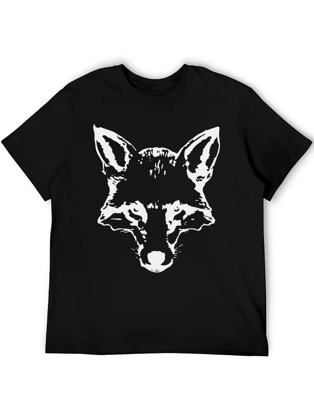 Black T-Shirt with Fox Head Graphic