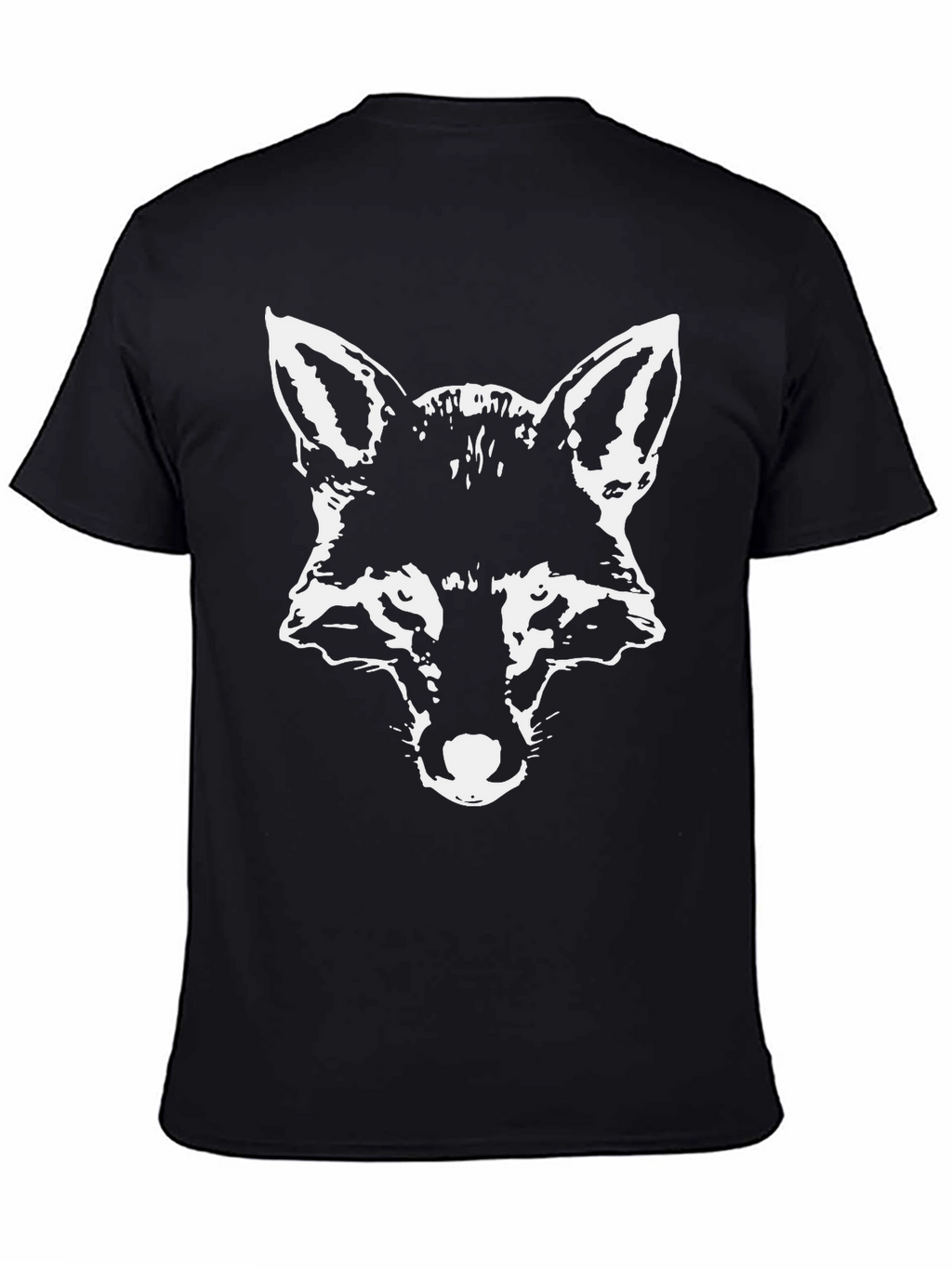 Black T-Shirt with Fox Head Graphic