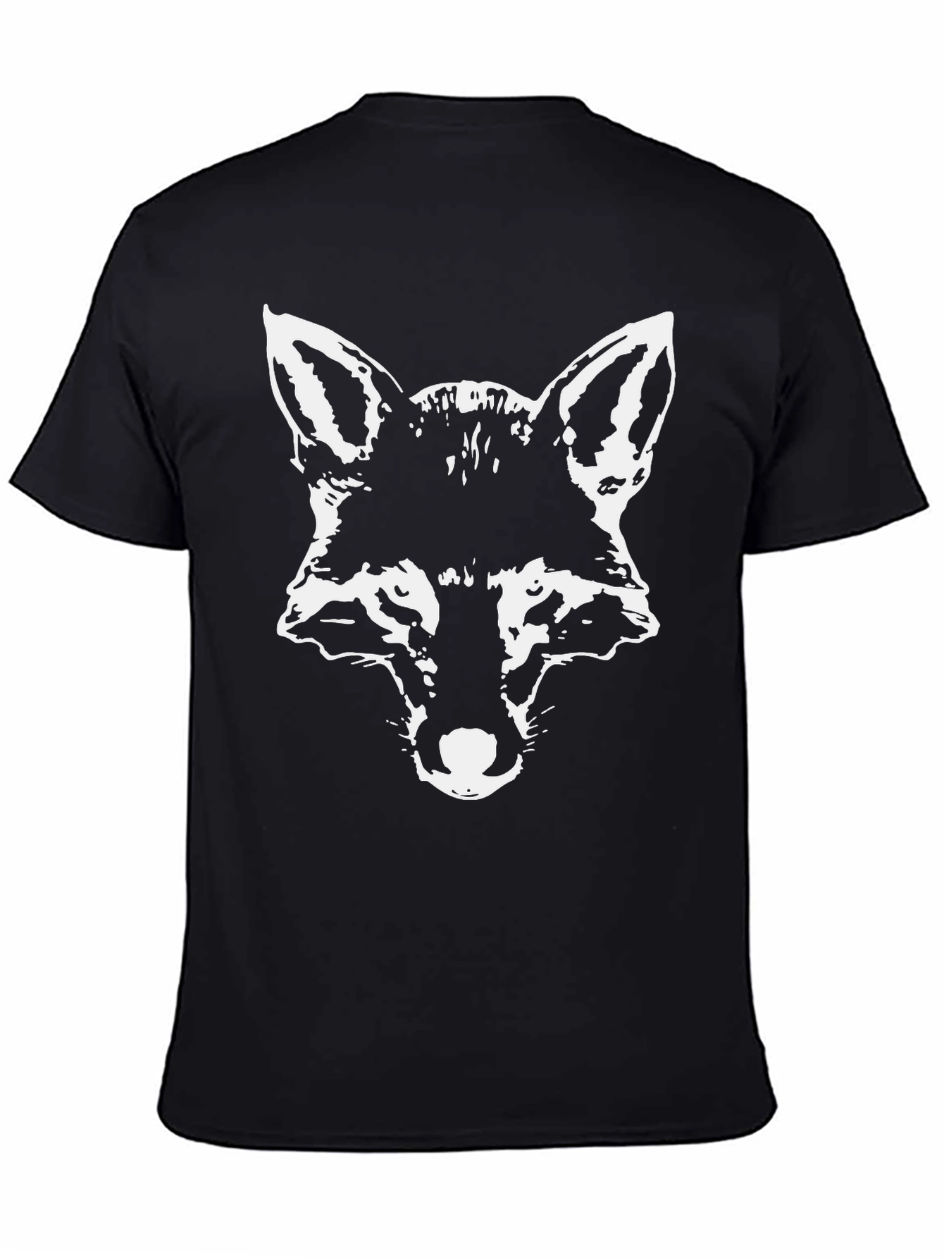 Black T-Shirt with Fox Head Graphic