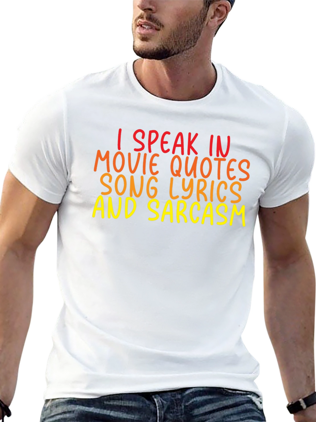Funny Graphic Tee: I Speak in Movie Quotes