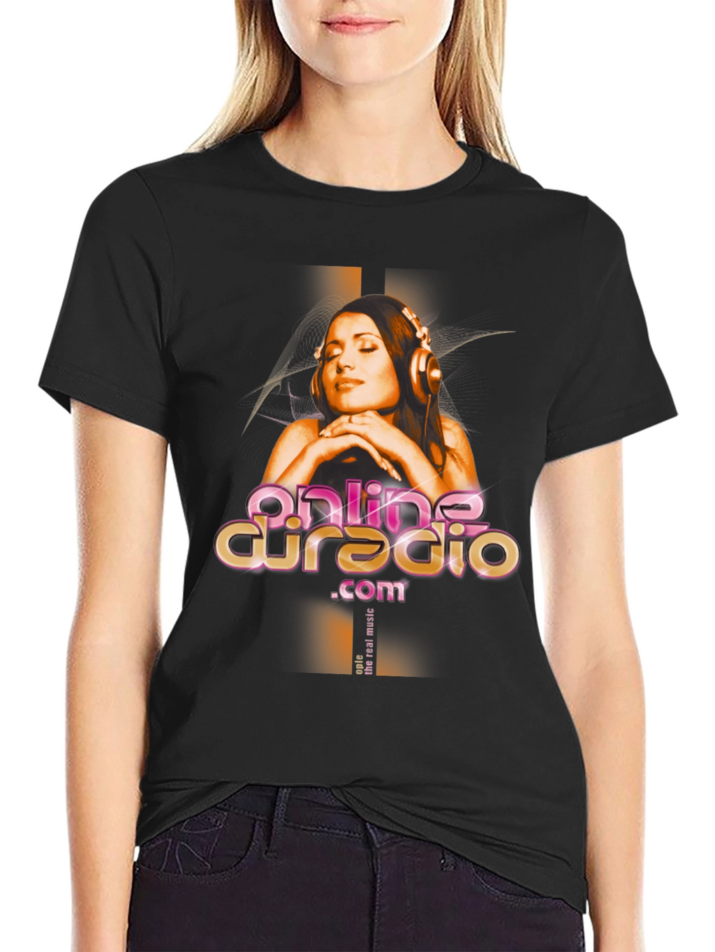 Online DJ Radio Graphic T-Shirt - Black