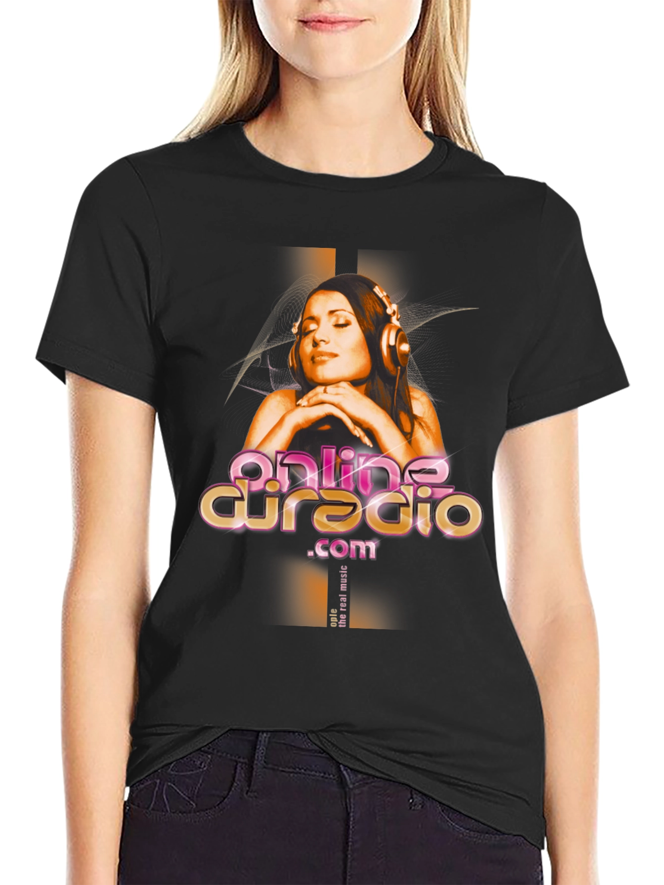 Online DJ Radio Graphic T-Shirt - Black