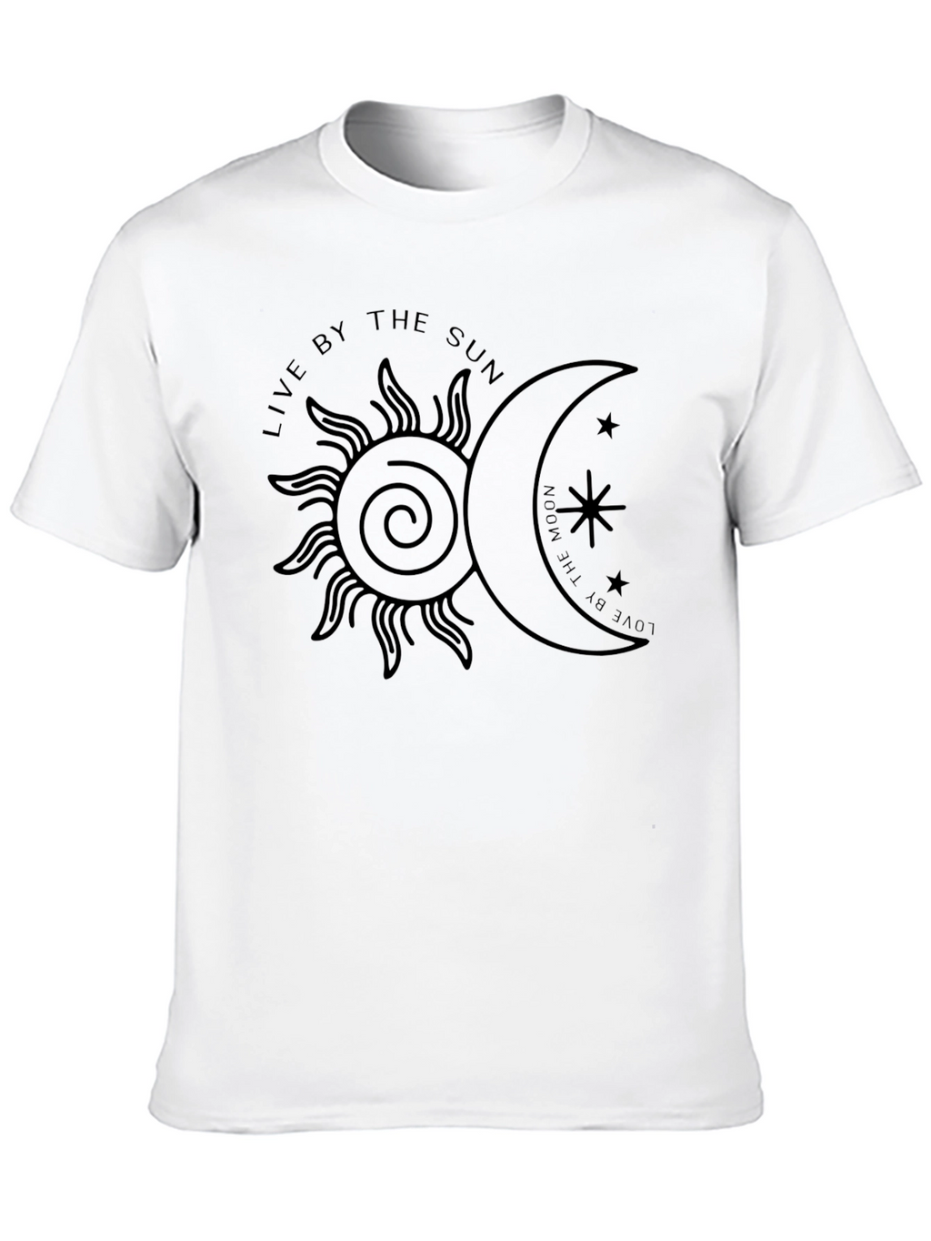 Celestial Sun & Moon Graphic Tee - Black