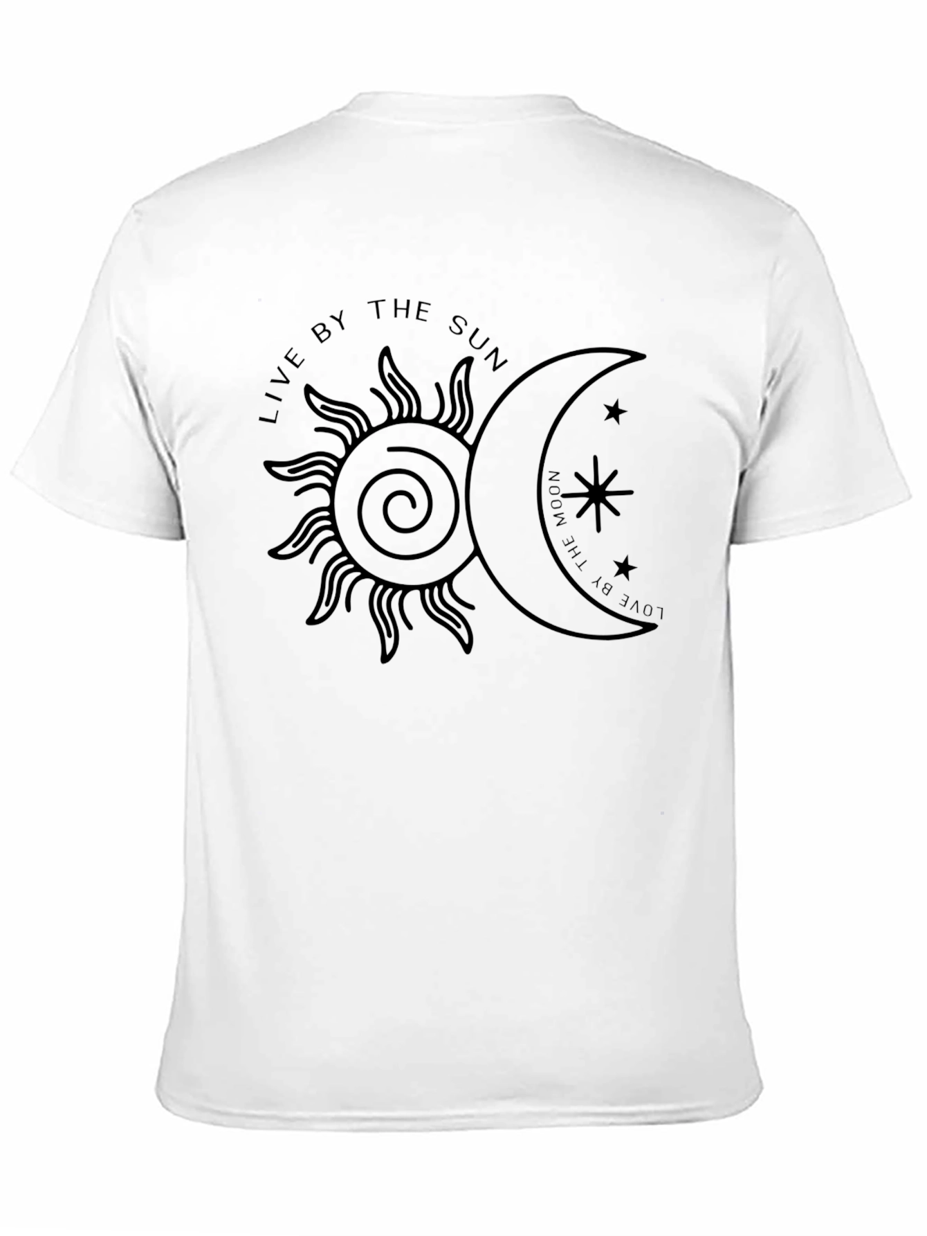 Celestial Sun & Moon Graphic Tee - Black