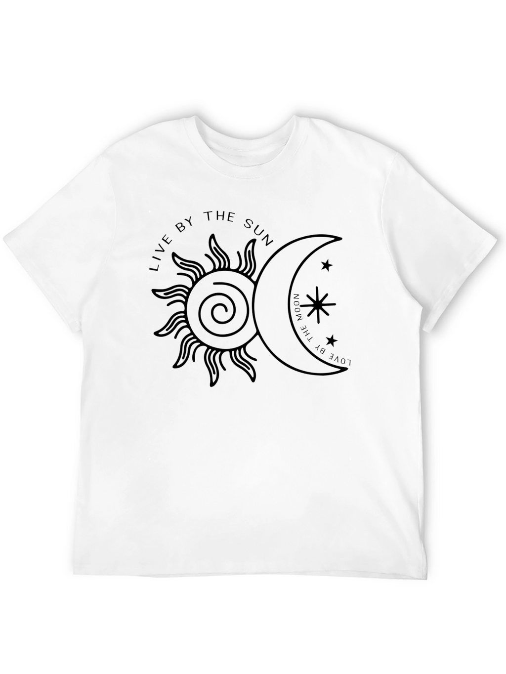 Celestial Sun & Moon Graphic Tee - Black