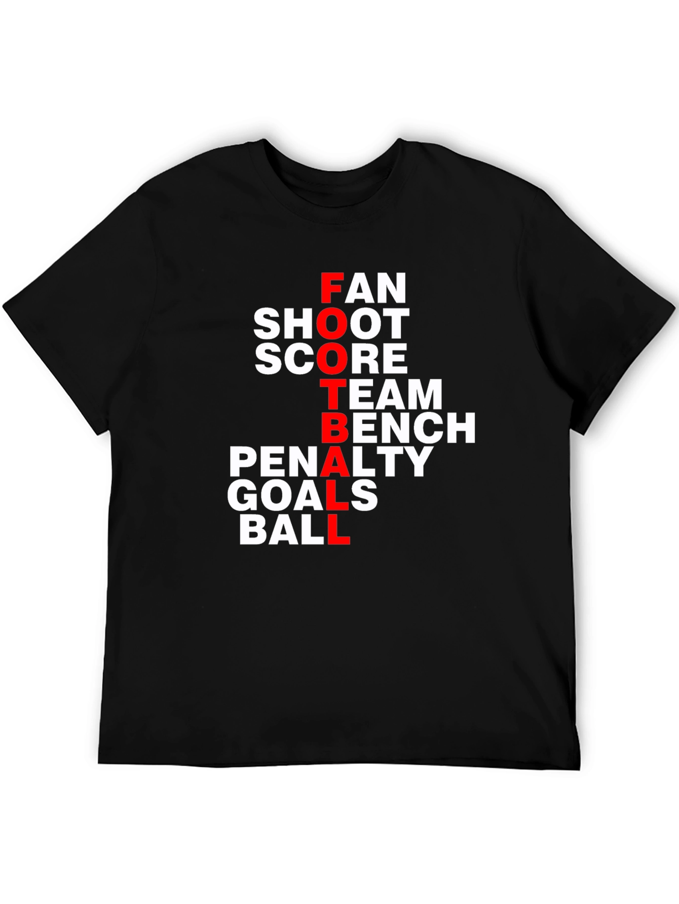 Football Words T-Shirt - Fan Shoot Score Design