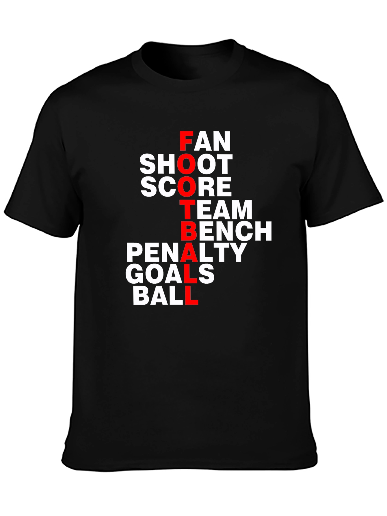 Football Words T-Shirt - Fan Shoot Score Design