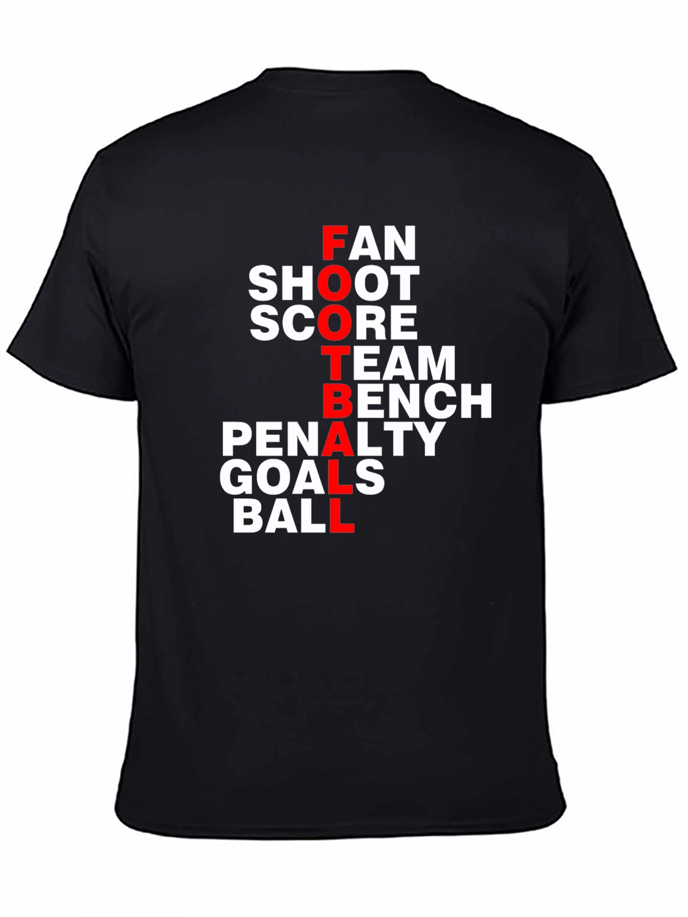 Football Words T-Shirt - Fan Shoot Score Design