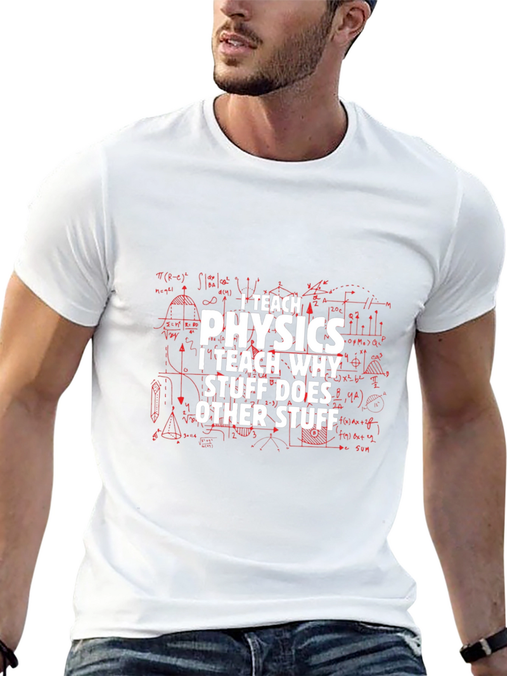 I Teach Physics Mens Black T-Shirt