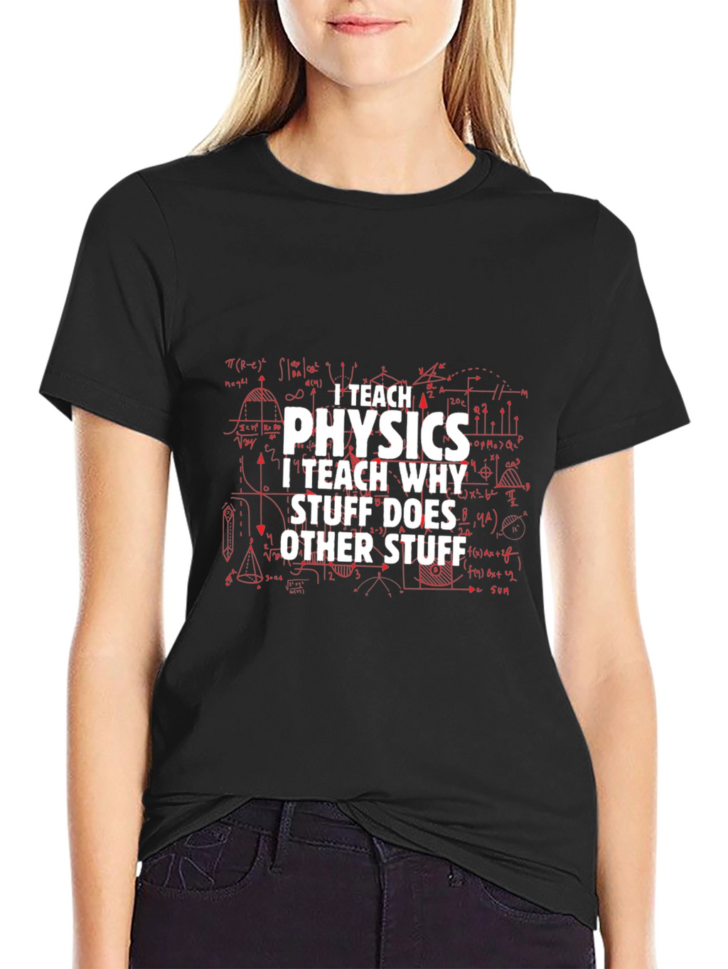 I Teach Physics Mens Black T-Shirt