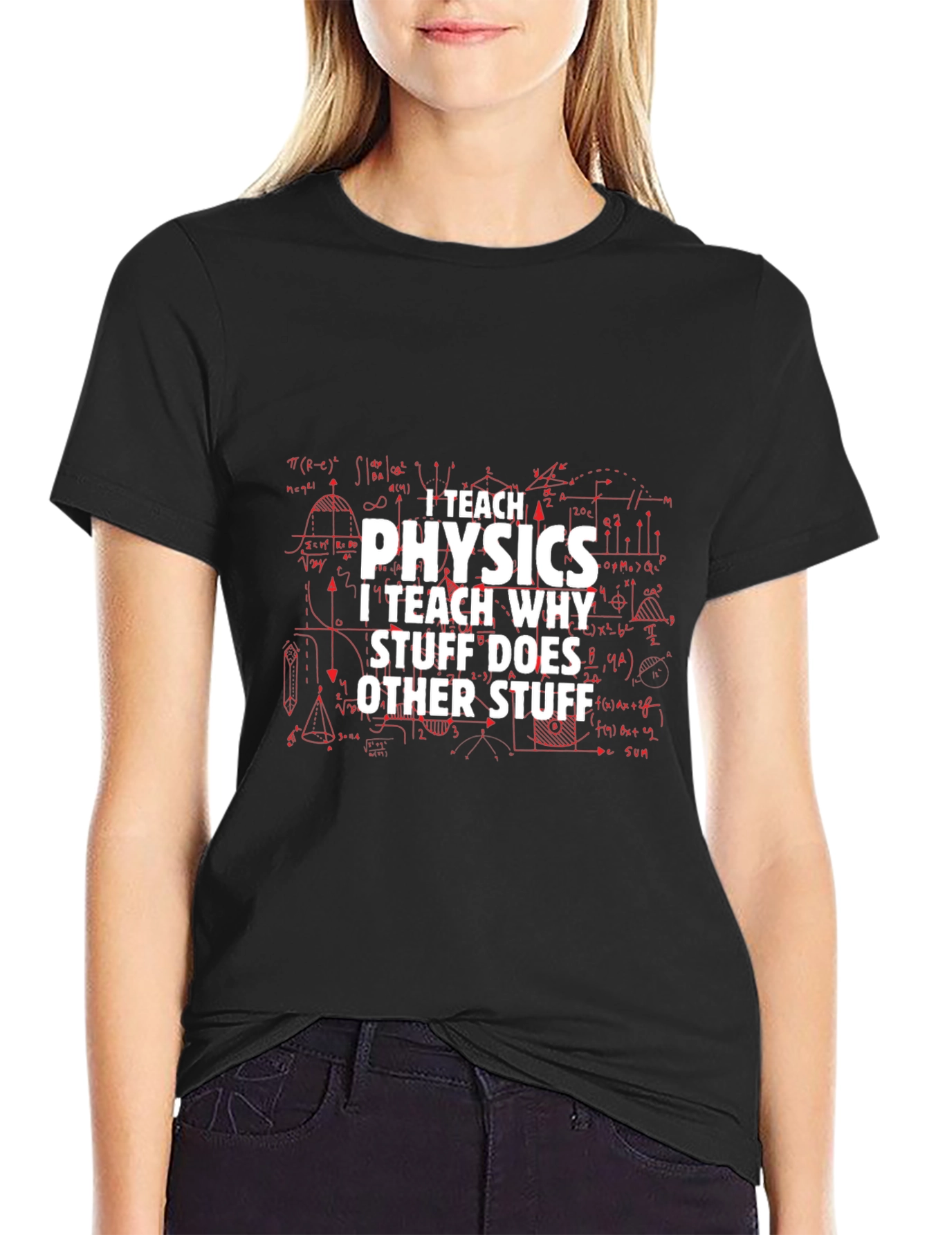 I Teach Physics Mens Black T-Shirt