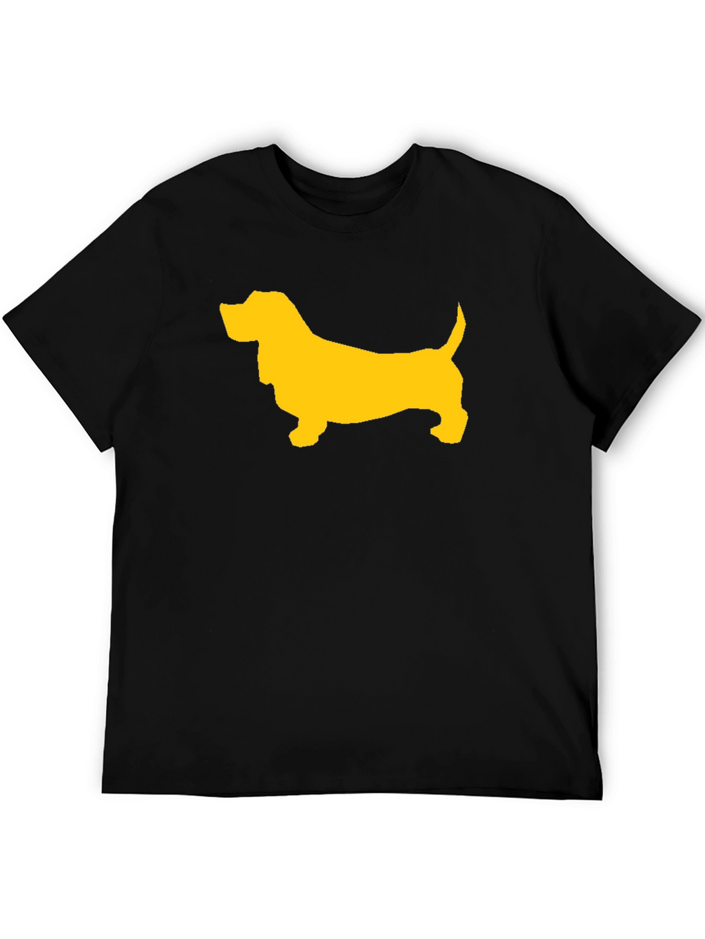 Black T-Shirt with Yellow Dog Graphic