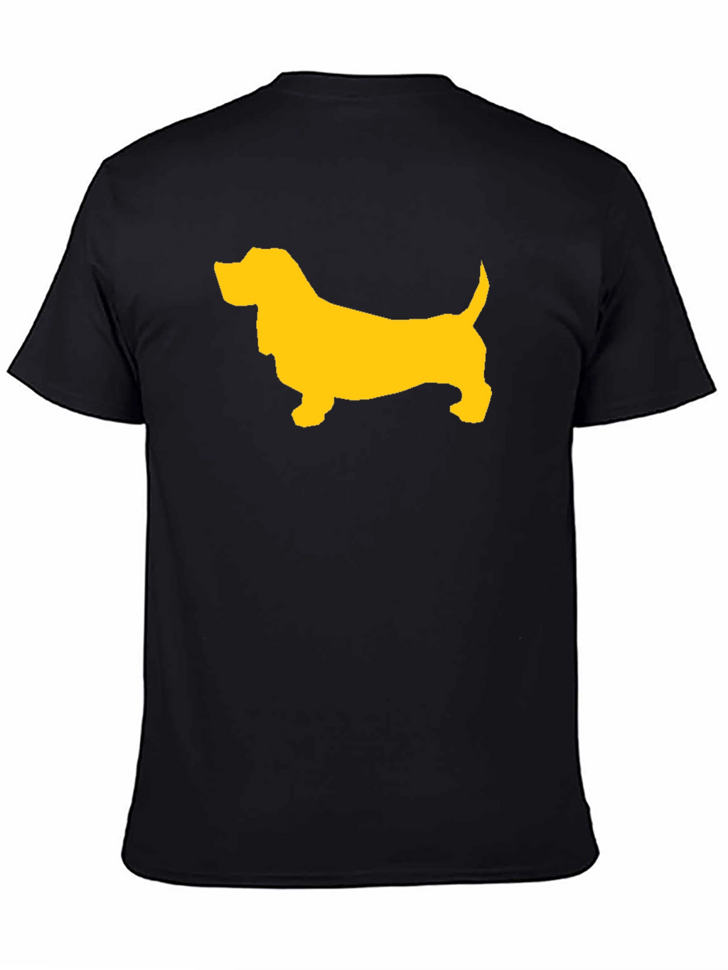 Black T-Shirt with Yellow Dog Graphic