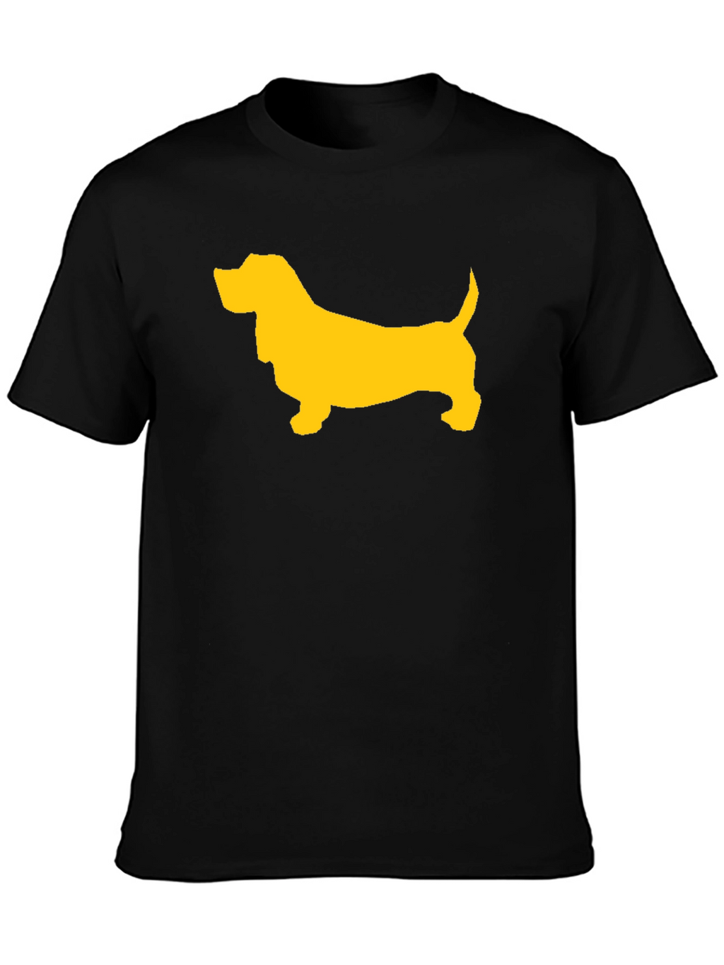 Black T-Shirt with Yellow Dog Graphic
