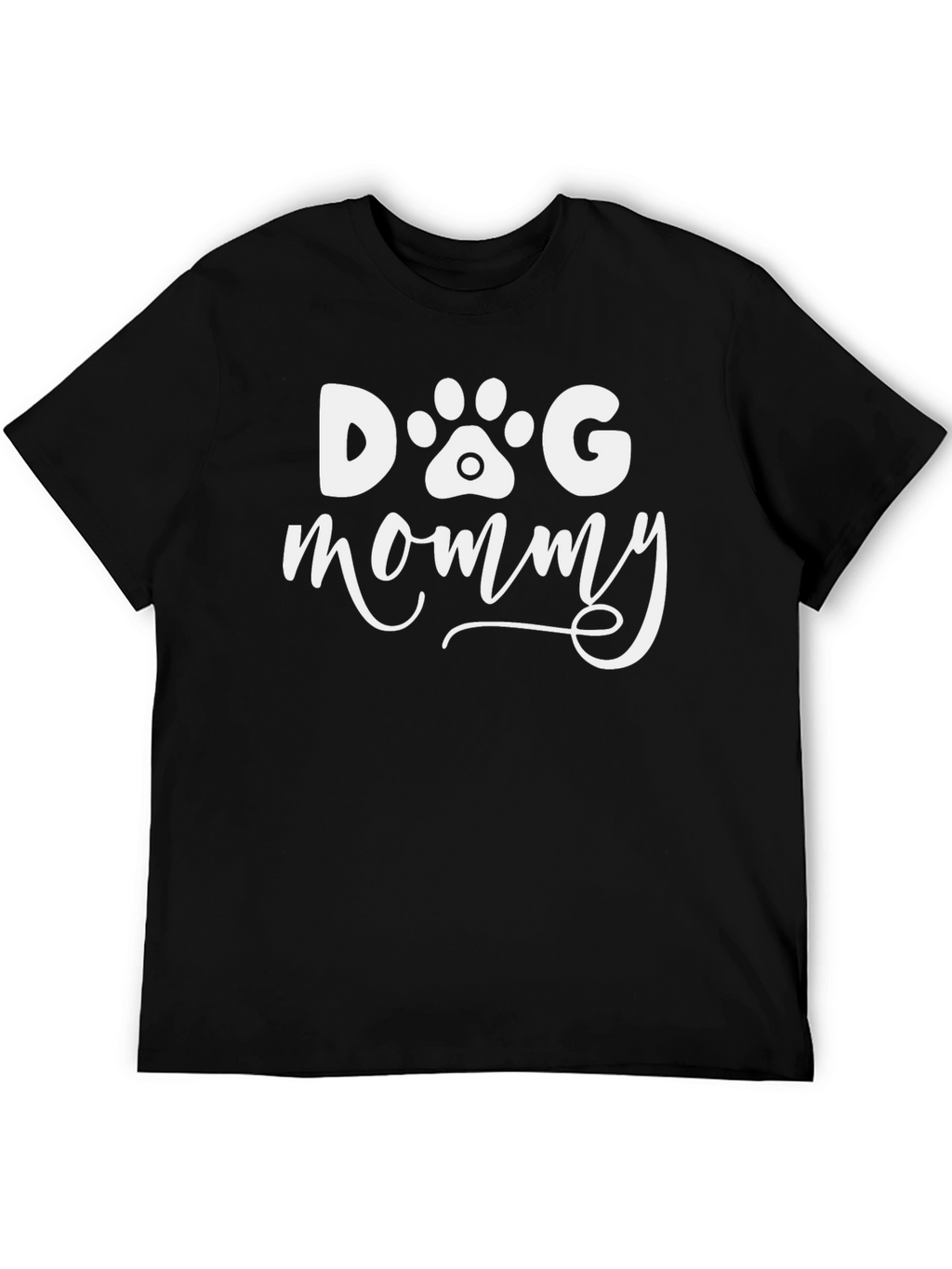 Dog Mommy T-Shirt - Black Paw Print Design