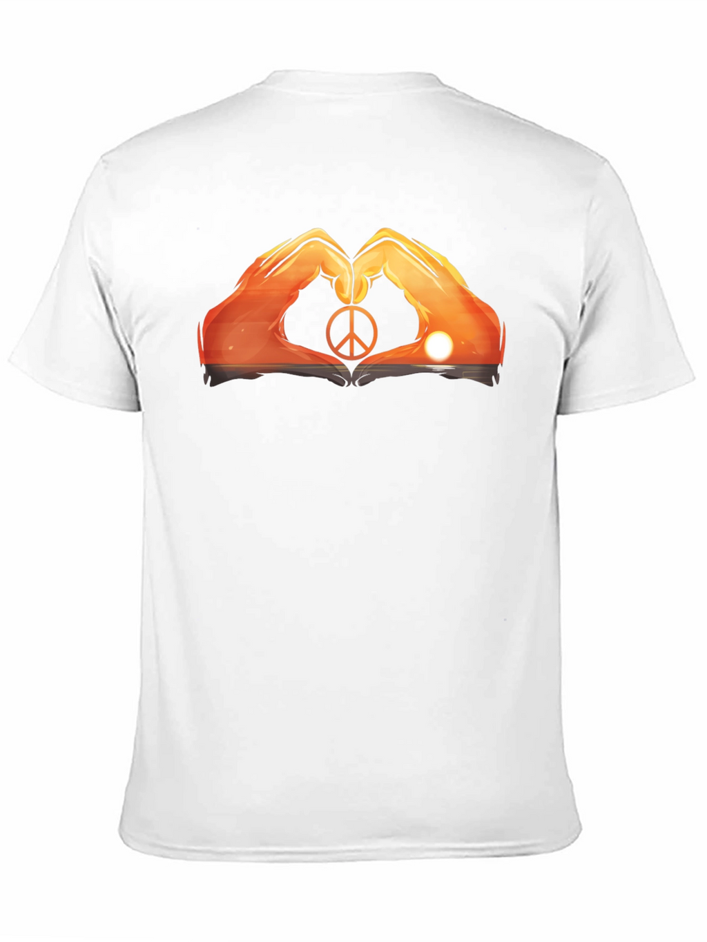 Peace Sign Hand Heart Sunset Graphic Tee