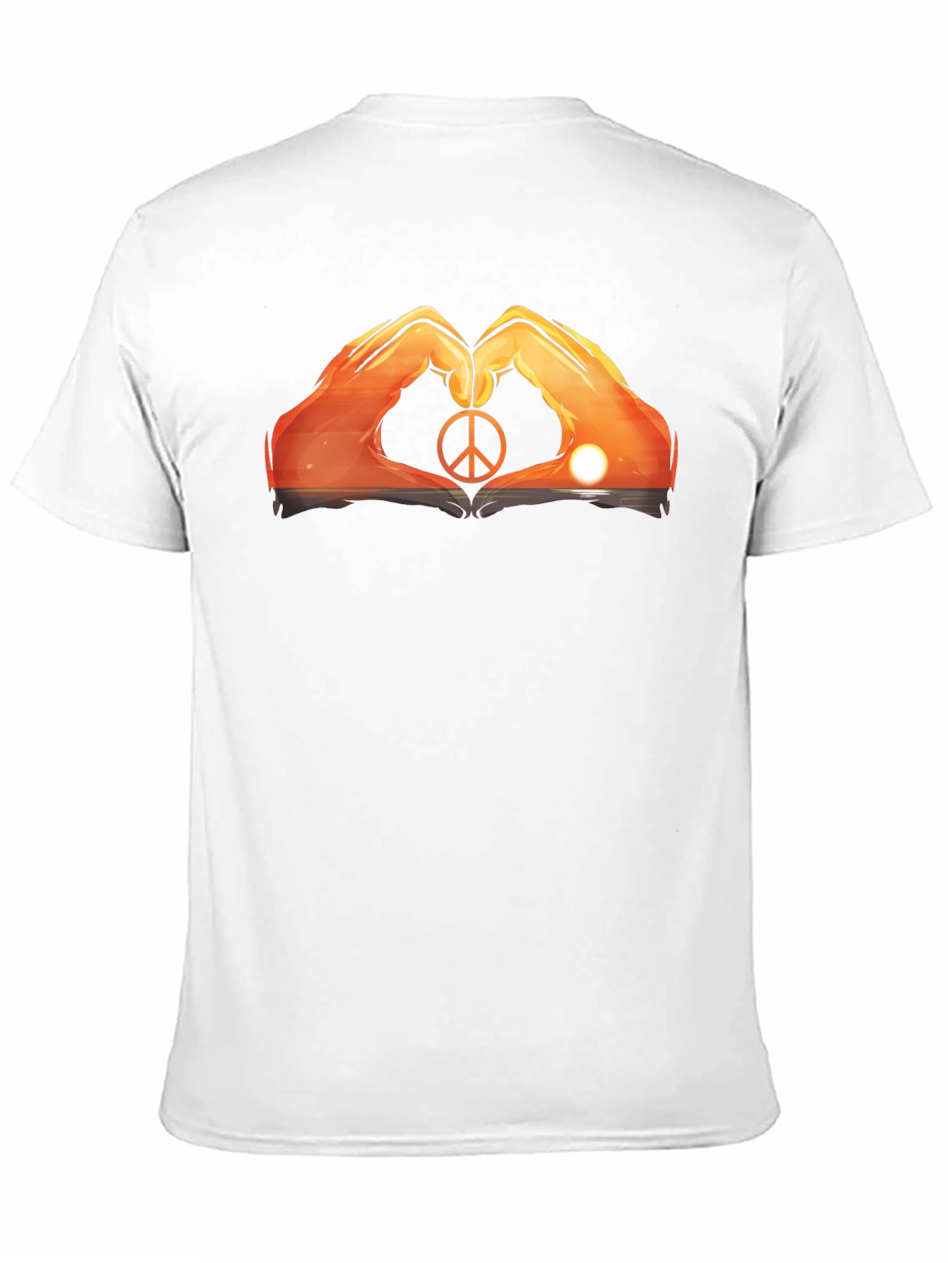 Peace Sign Hand Heart Sunset Graphic Tee