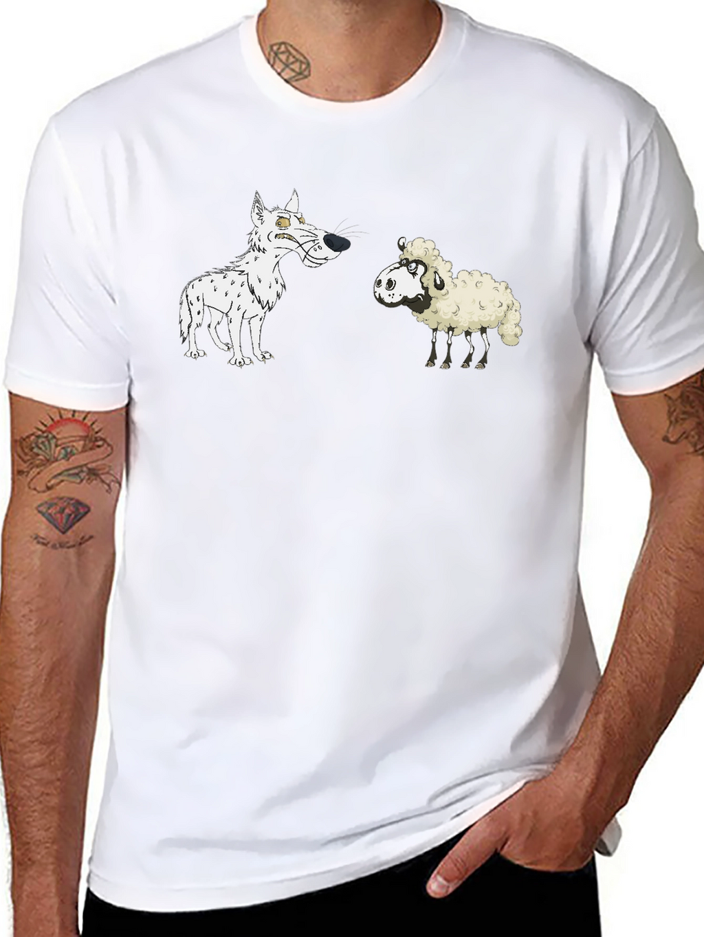 Wolf and Sheep Graphic T-Shirt