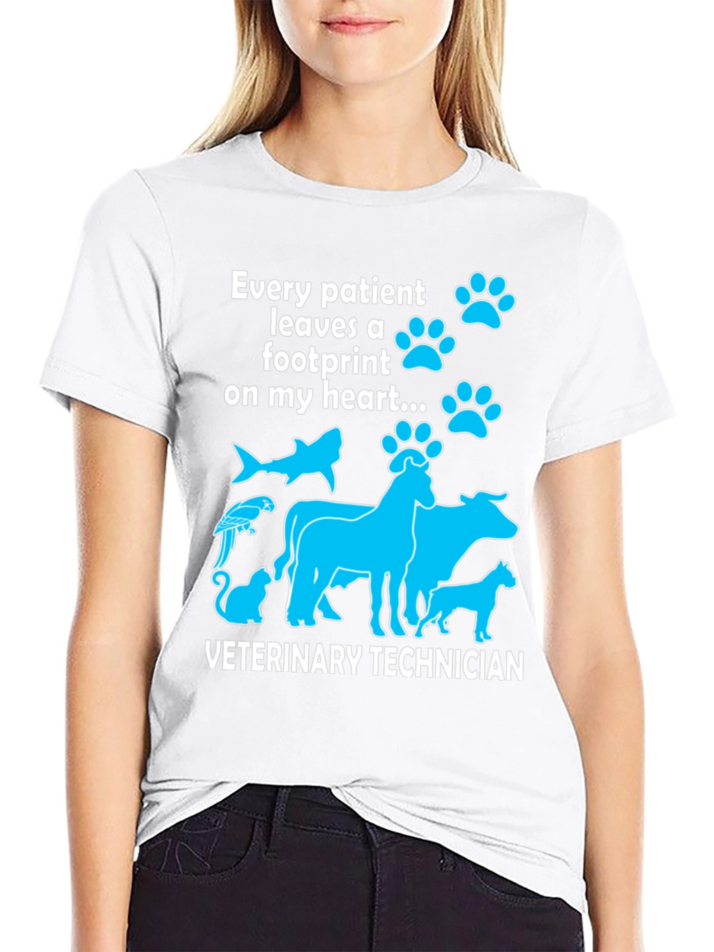 Veterinary Technician Paw Print Heart T-Shirt