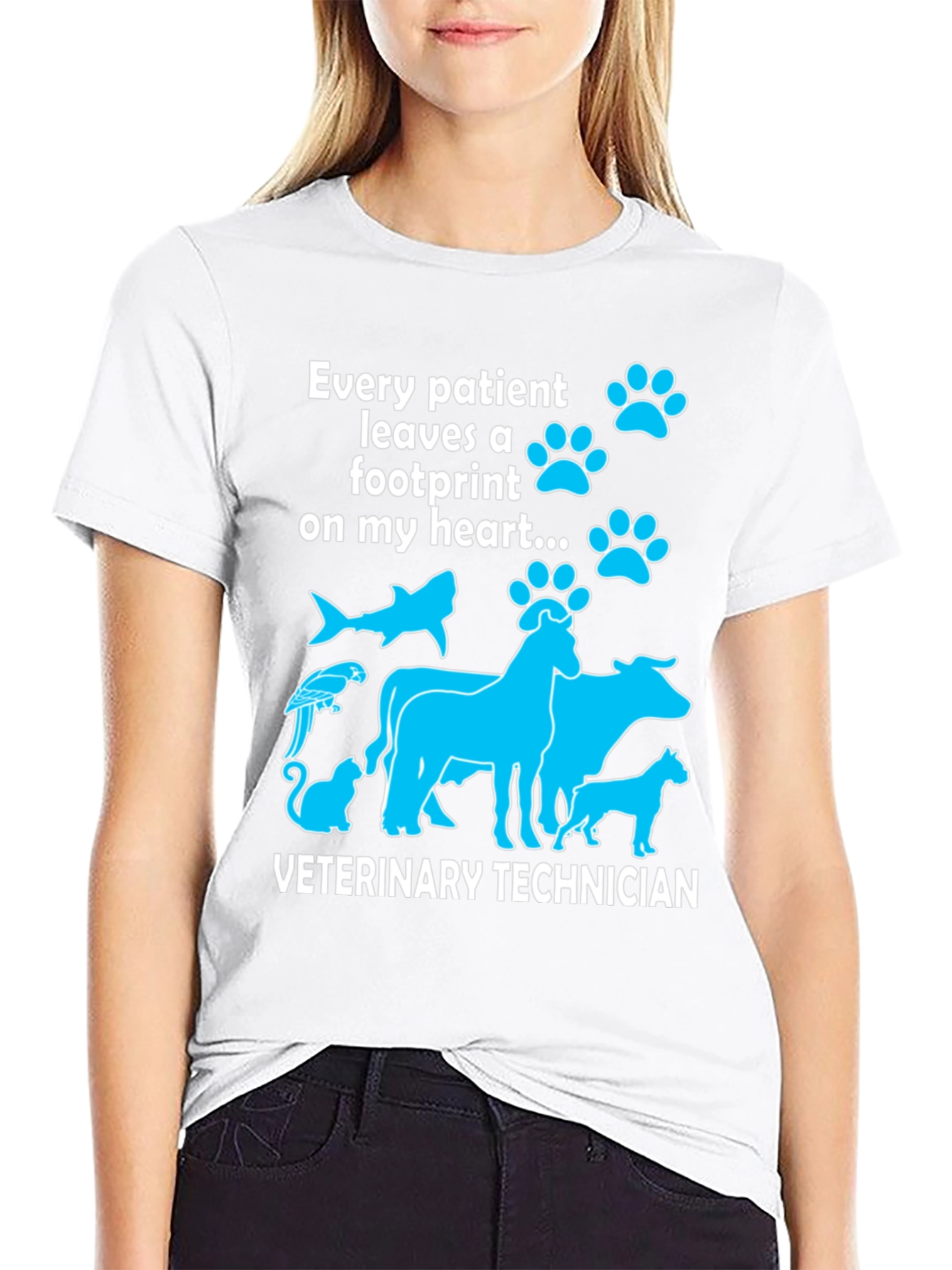 Veterinary Technician Paw Print Heart T-Shirt