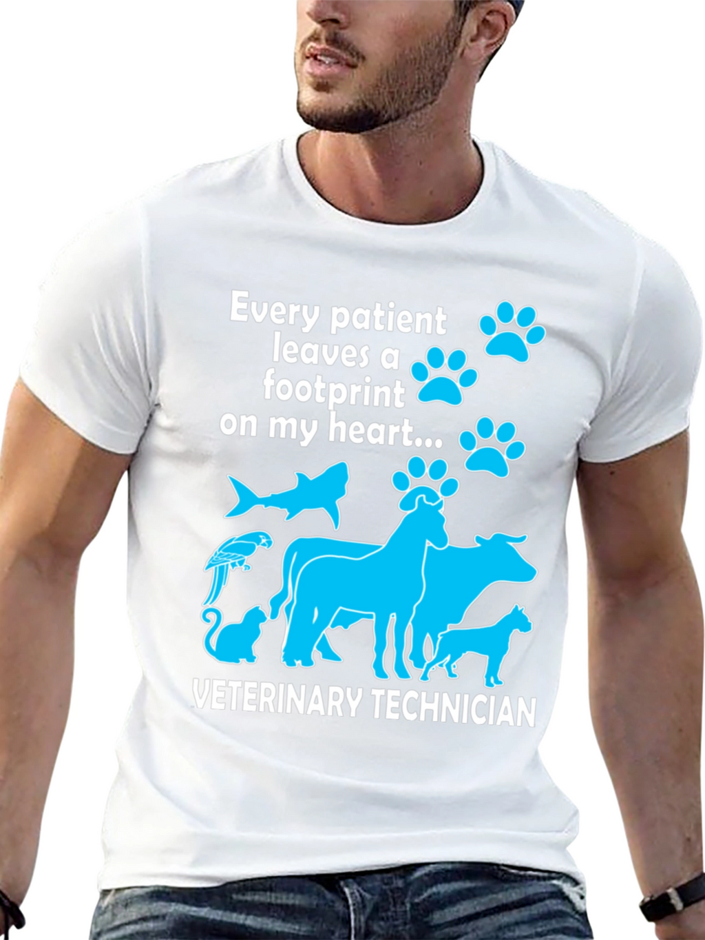 Veterinary Technician Paw Print Heart T-Shirt