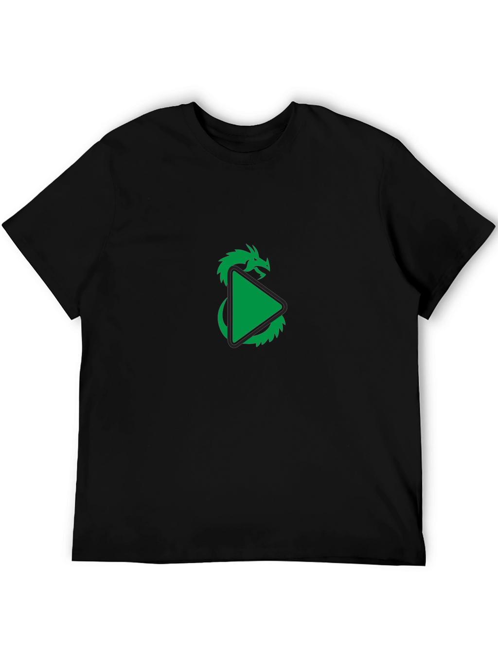 Dragon Play Button Graphic Tee - Modern Style