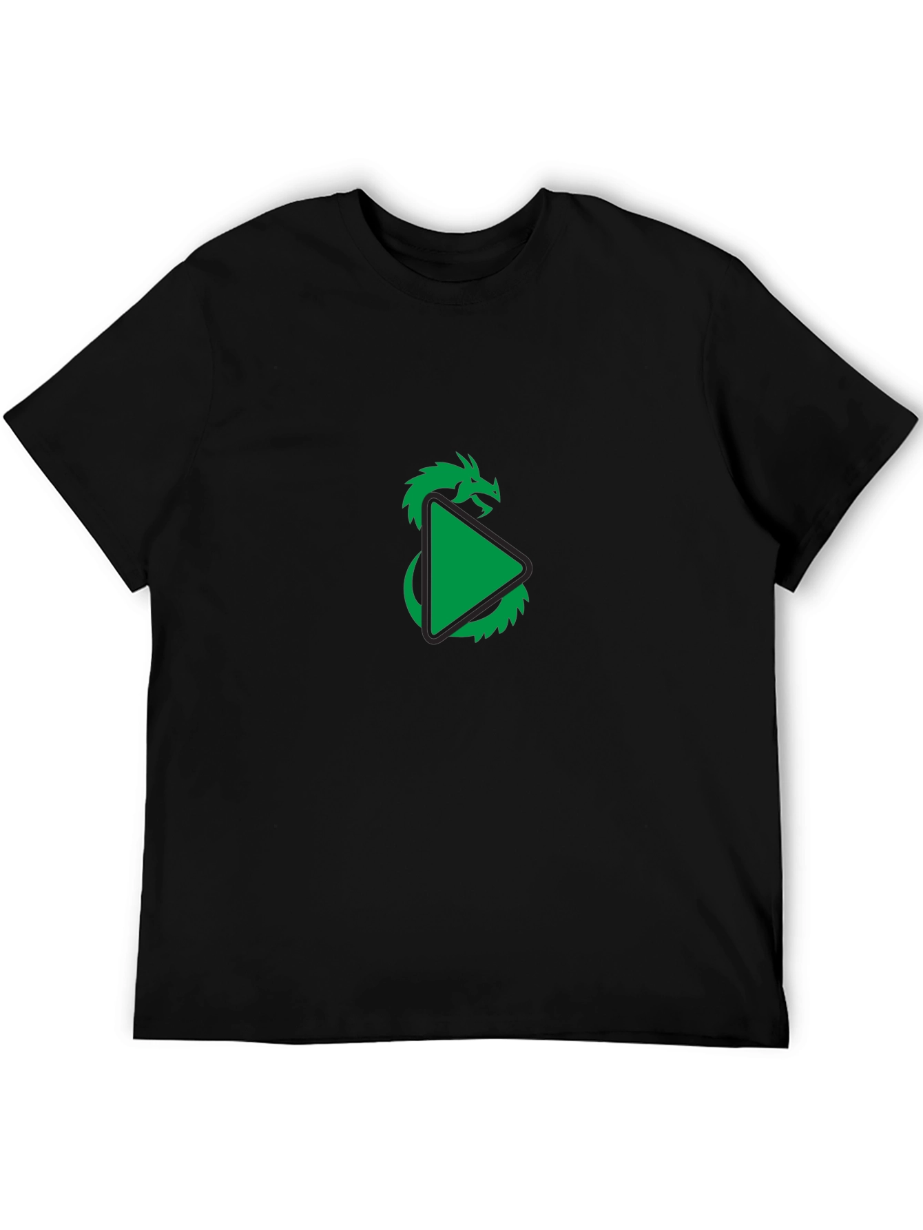 Dragon Play Button Graphic Tee - Modern Style