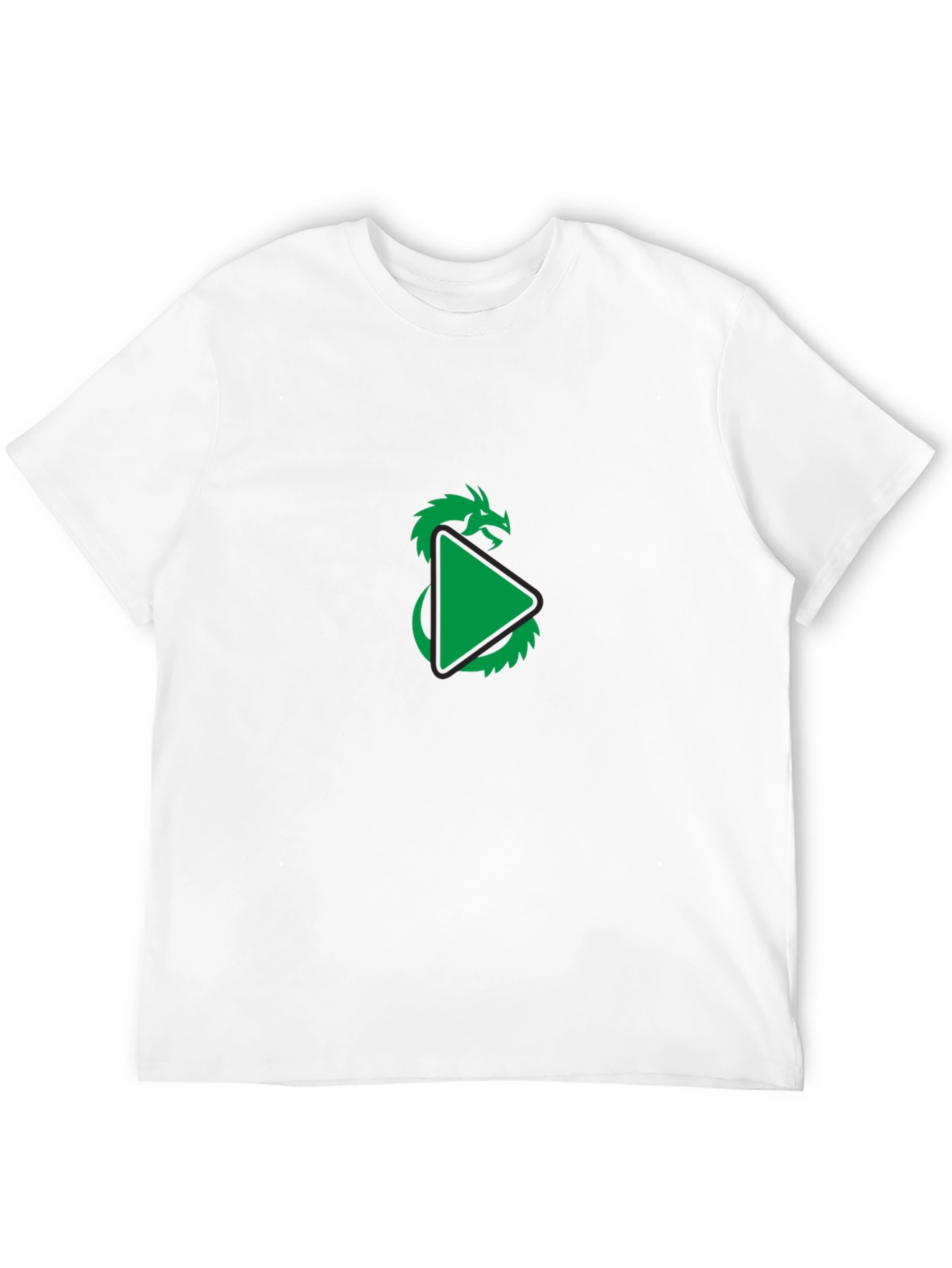 Dragon Play Button Graphic Tee - Modern Style